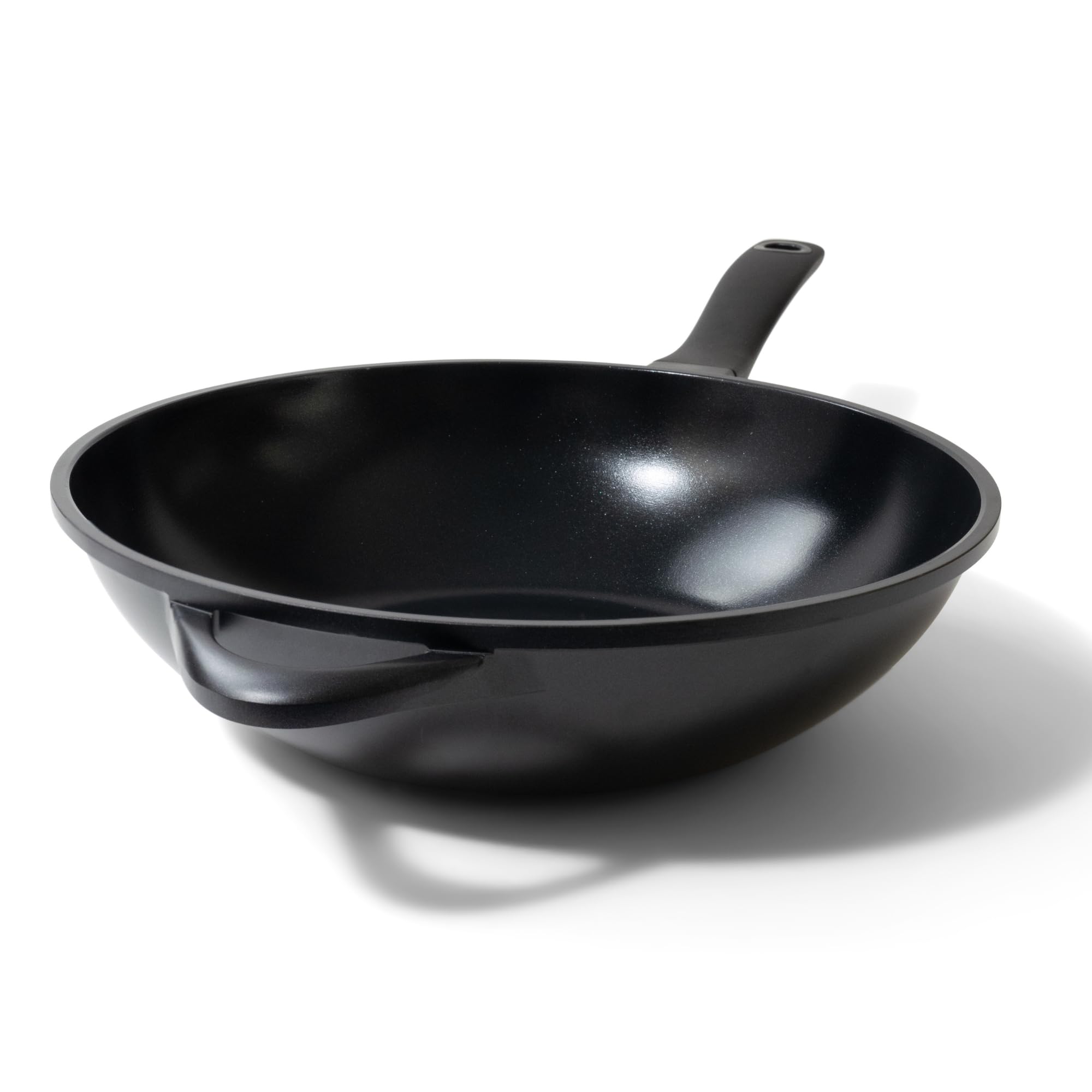 Alva 12 Inch Nonstick Wok Pan, Induction Compatible Flat Bottom Stir Fry Pan, PTFE- and PFOA-Free Ceramic Nonstick Wok, Dishwash