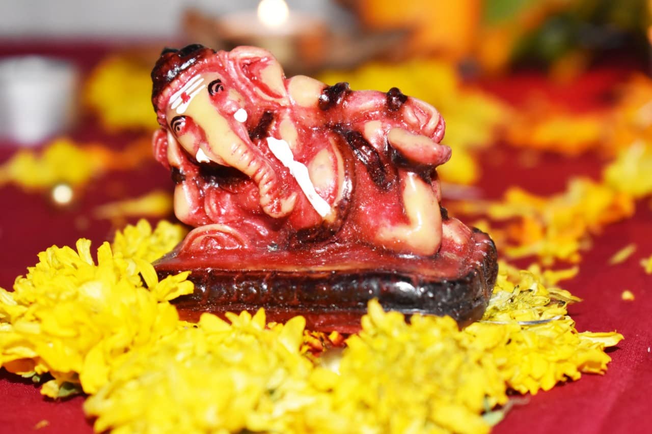Miss Peach Lord Ganesha Ganesh Ji Idol Ganpati Showpiece Decorative Statue Murti For Home Dcor Entrance Office Temple Diwali Poo