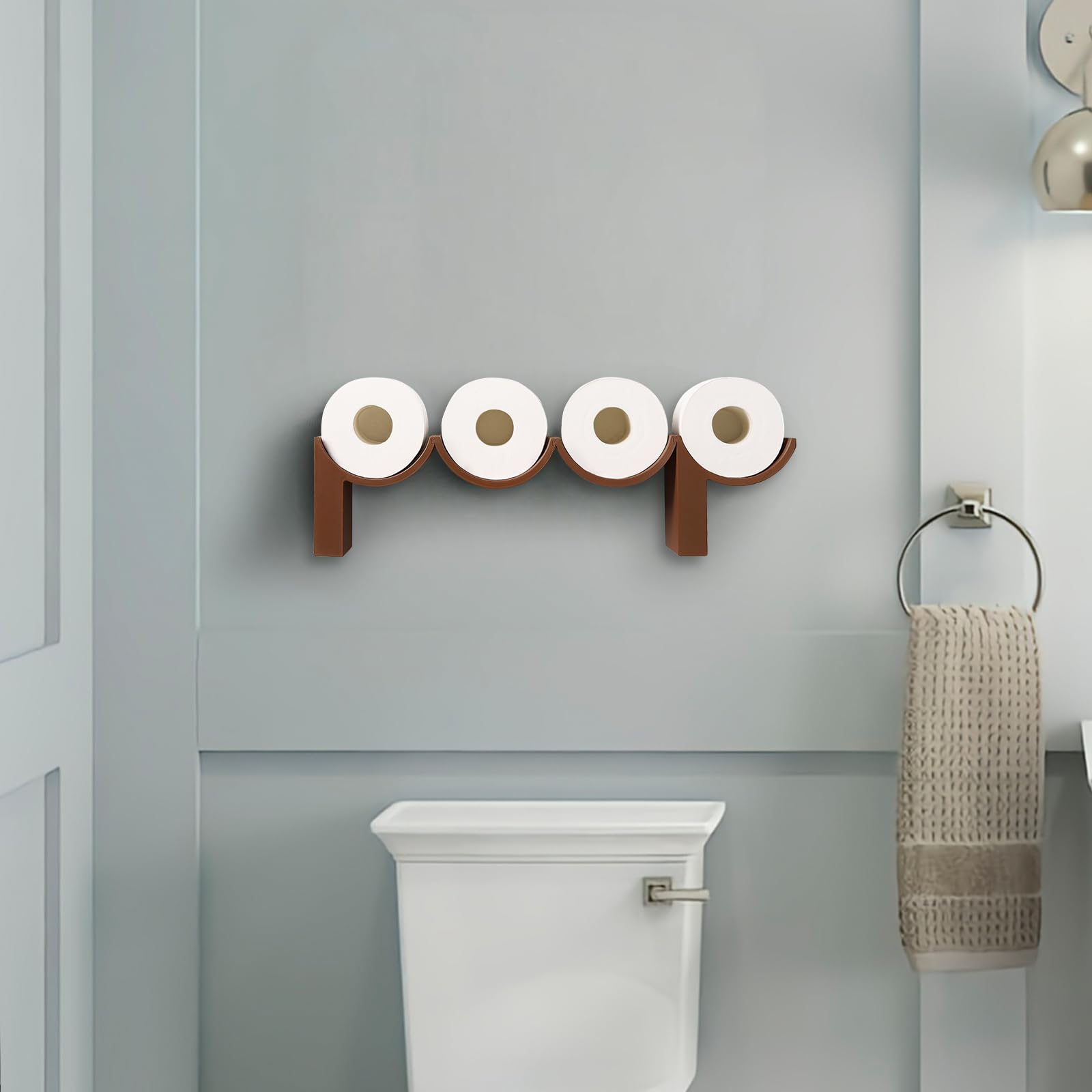 SDGCMNY Poop Toilet Paper Holder Stand - 3D Printed Brown Plastic Shelf, Quirky Bathroom Decor, Model SG-PZJJ-002