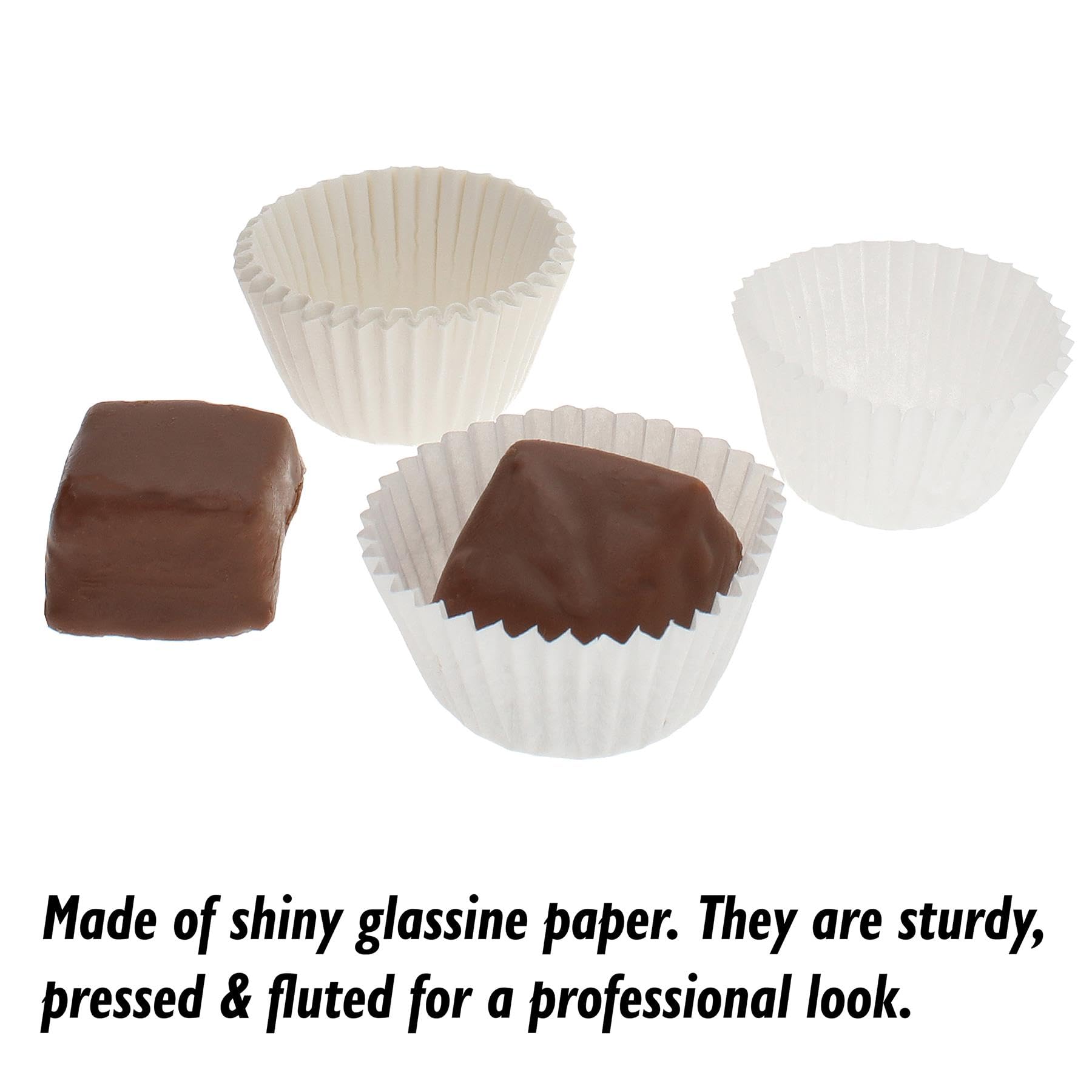 Cybrtrayd 1000 Count No4 Glassine Paper Candy Cups, White