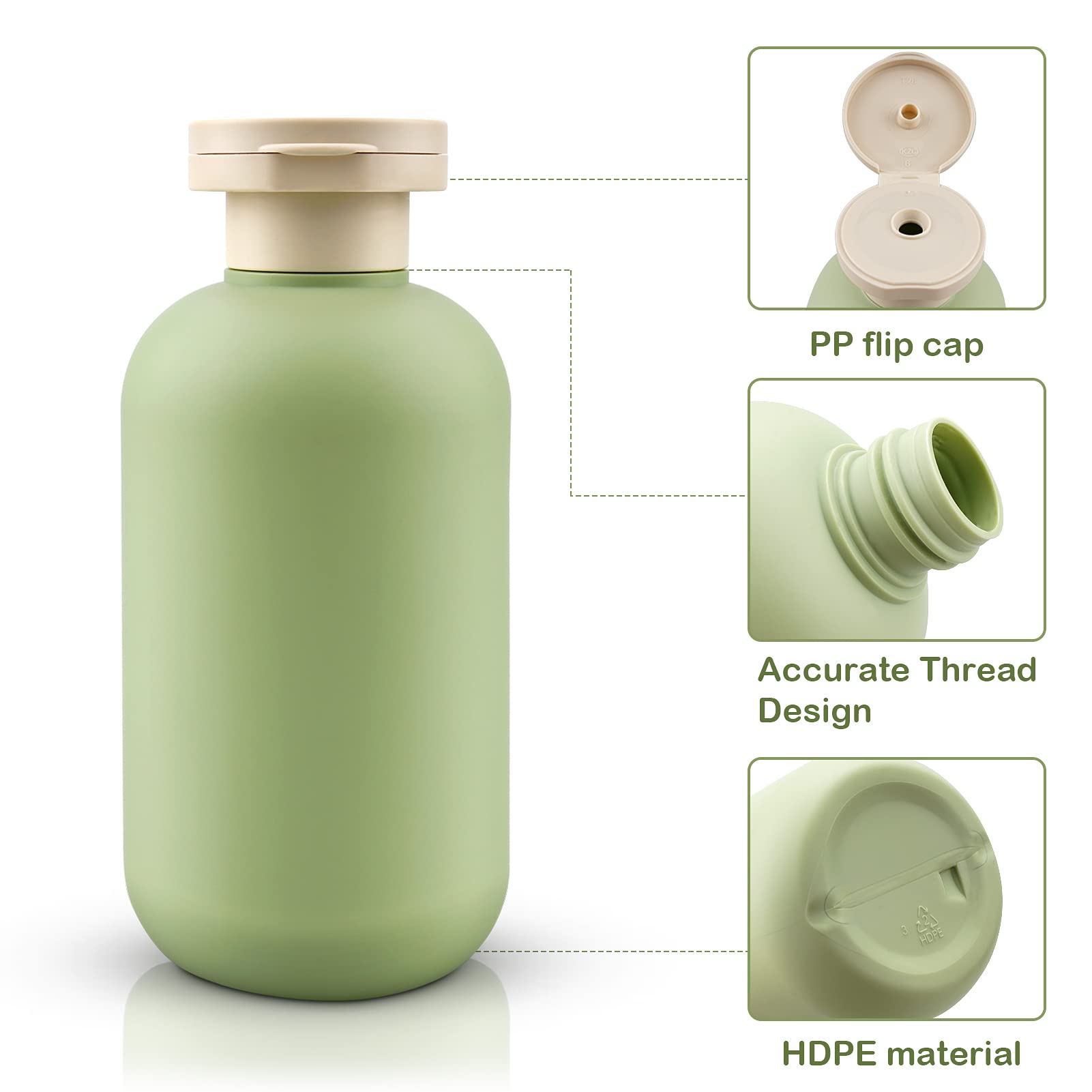 Cosywell Squeeze Bottles With Flip Cap 6.8Oz Plastic Refillable Travel Containers For Toiletries Shampoo And Conditioner Bottles