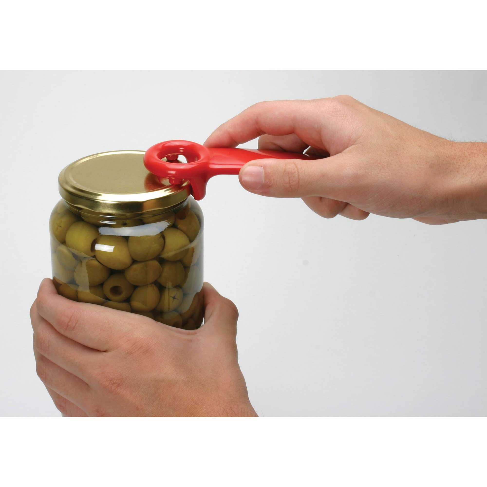 Brix Original Easy Jar Key Opener, Great For Kids And Arthritis And Carpal Tunnel Sufferers, Red, Set Of 4