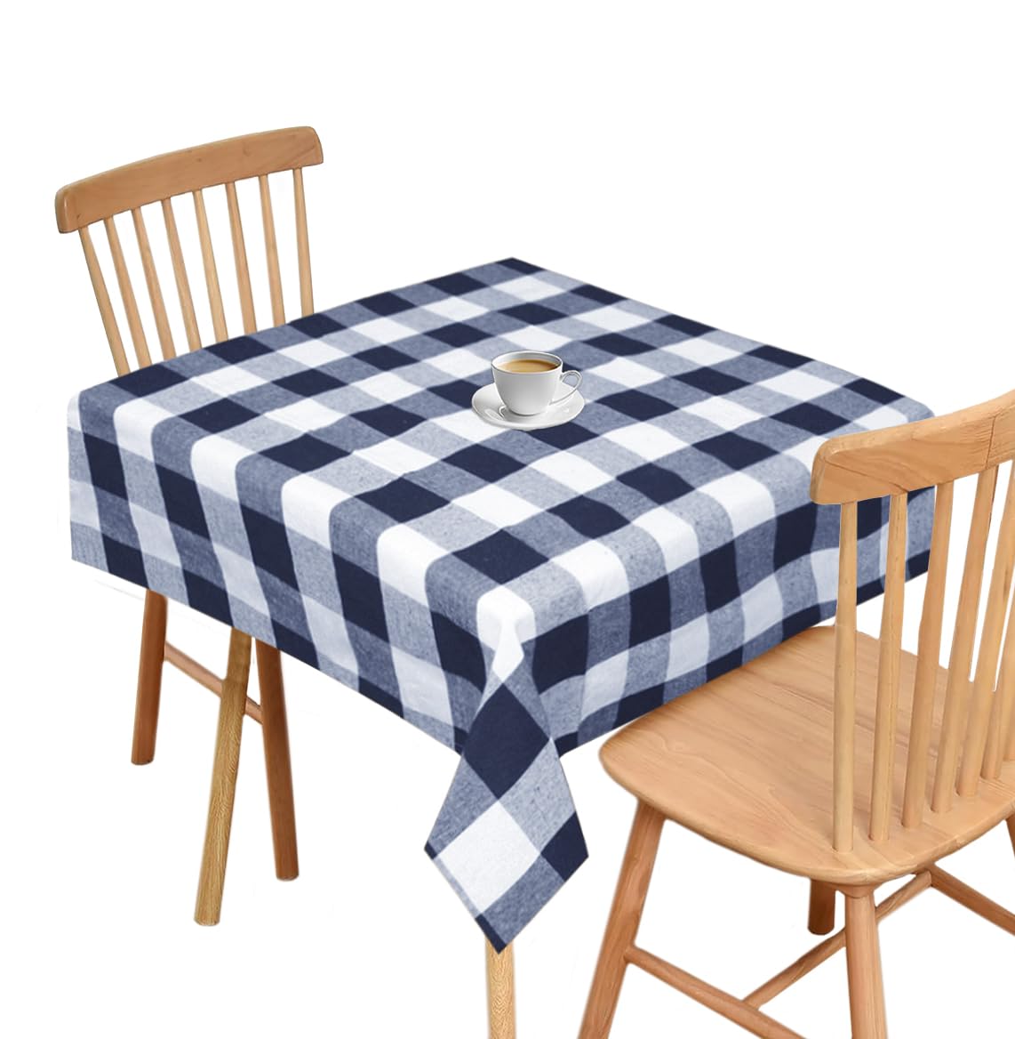 Oasis Hometex Cotton Woven 2 Seater(40x40 Inch) Table Cloth  Navy Checks (Pack of 1)