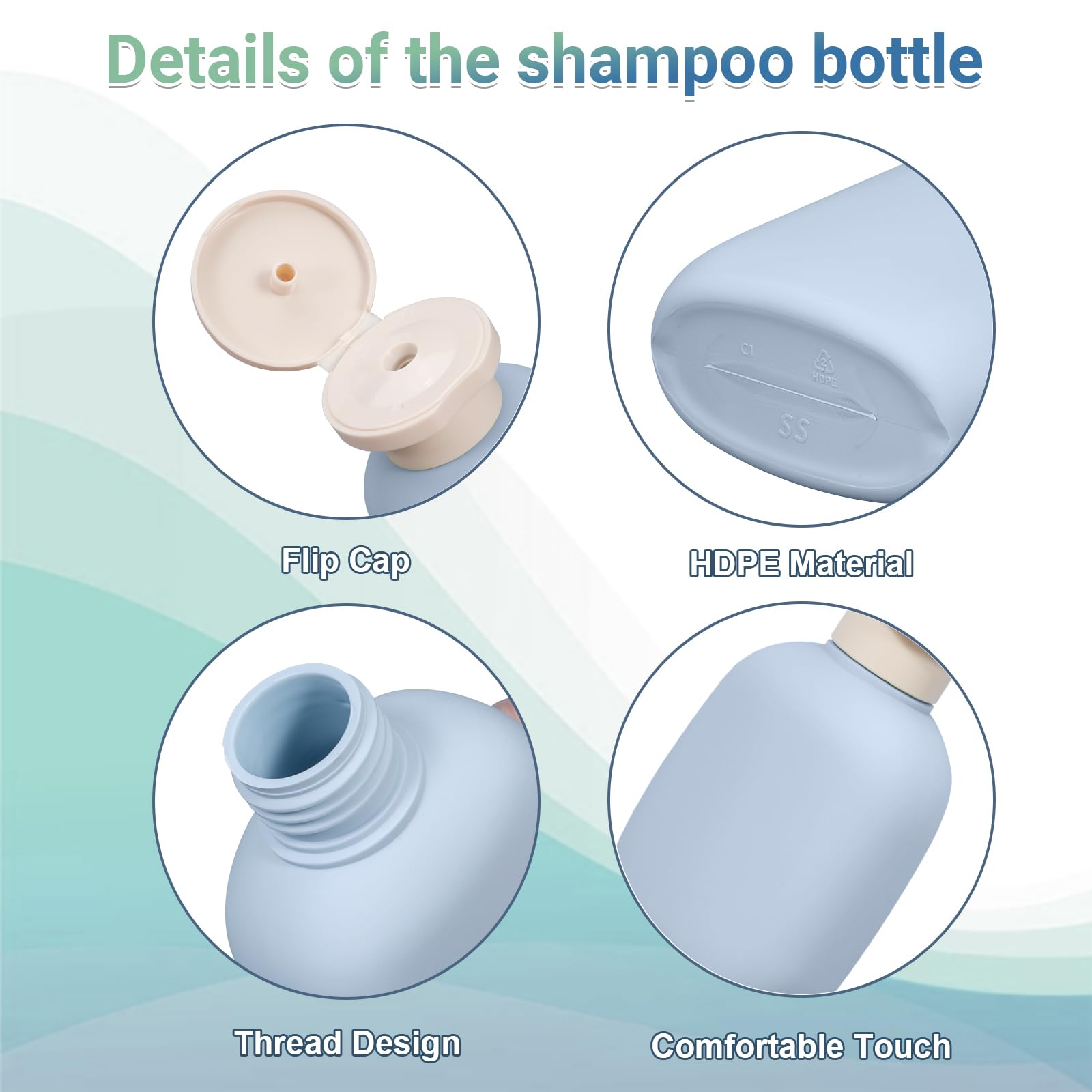 Umetass 3.4 Oz Travel Bottles Plastic Travel Shampoo Bottles, Empty Plastic Squeeze Bottles With Flip Cap For Toiletries, Leakag