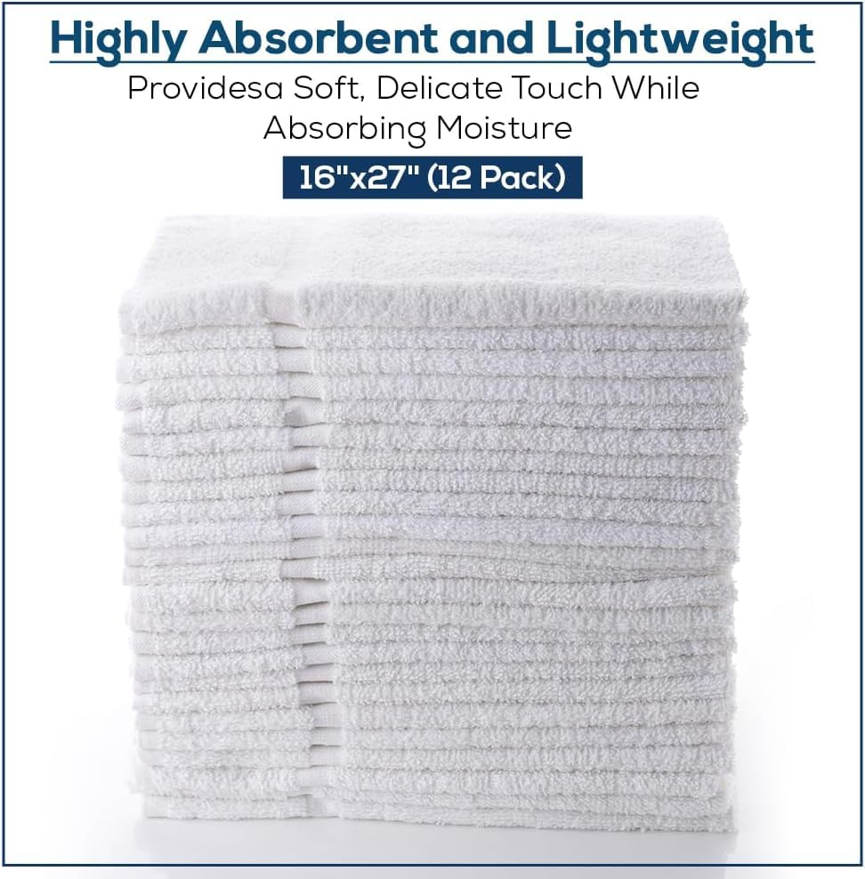 Simpli-Magic Cotton Hand Towels, 16''X27'', 12 Pack, White