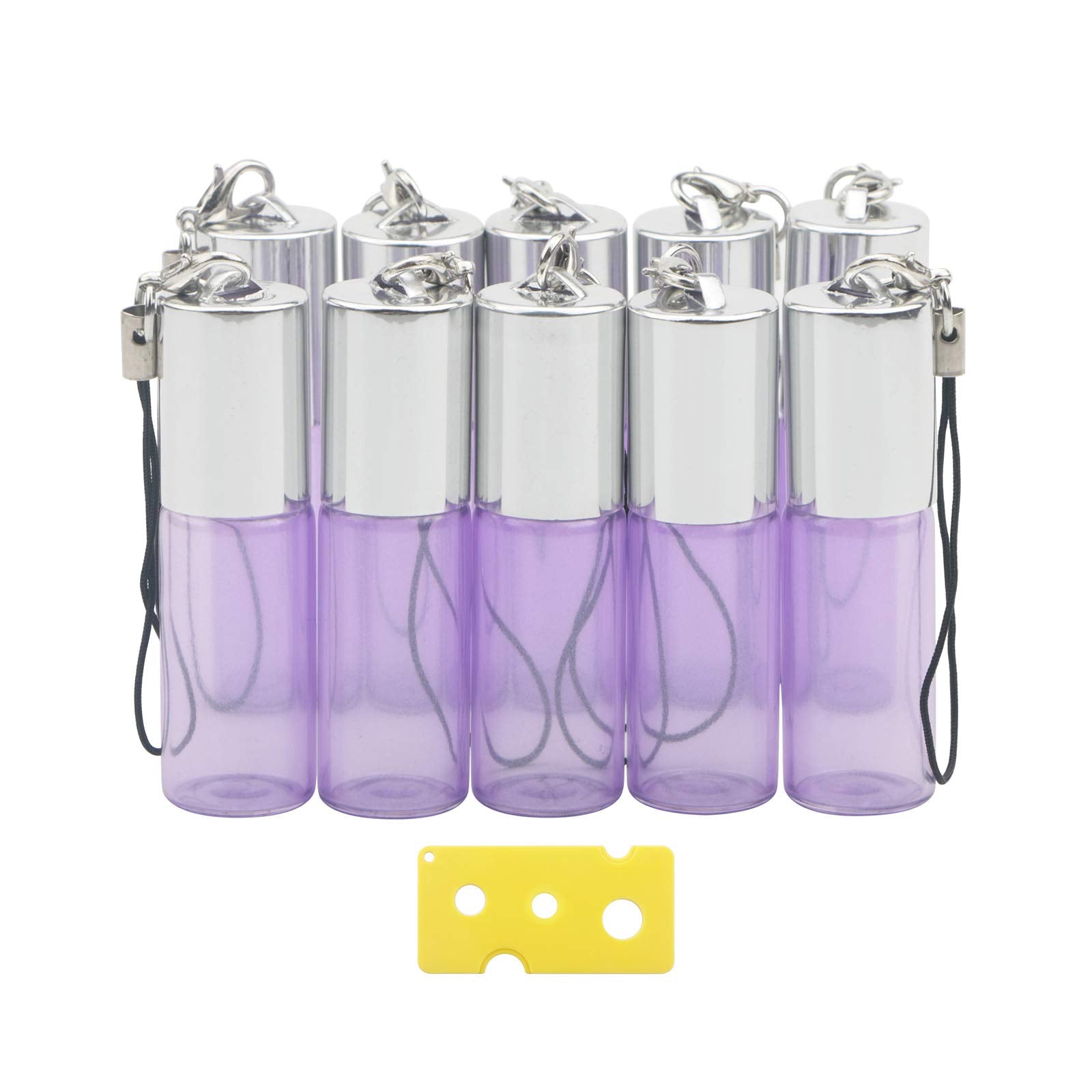 Newzoll Glass Roll-On Bottles Set, 10Pcs 5Ml Roller Bottles With Opener, Stainless Steel Roller Balls Roller Bottles Vials For E