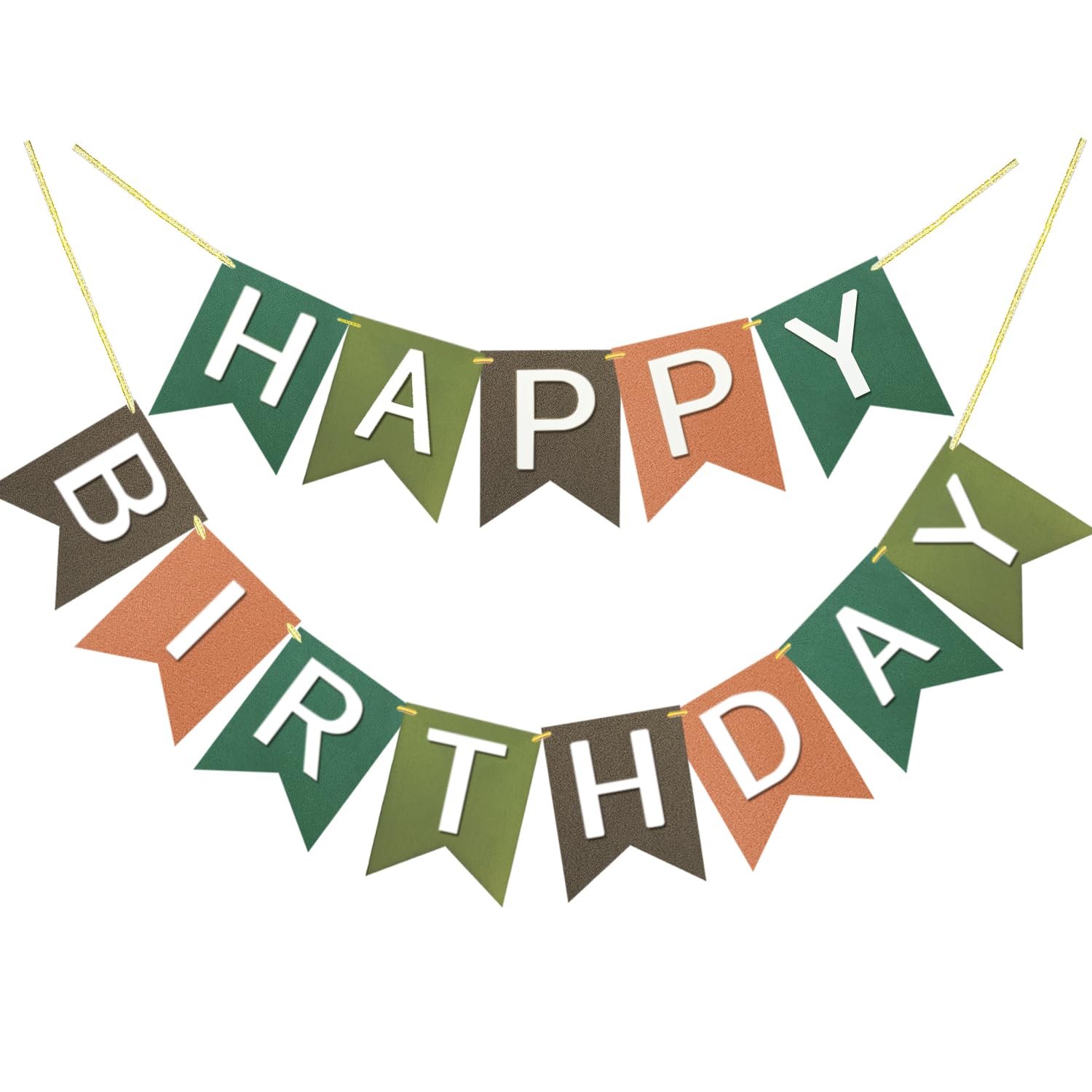 Letjolt Brown Happy Birthday Banner Birthday Party Supplies Handmade Garland Decorations Tropical Theme Football Birthday Signs