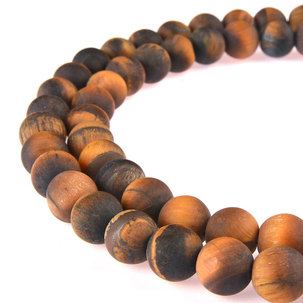 Pltbeads Gorgeous Tiger Eye Natural Natural Gemstone Loose Beads 8Mm Matte Round Approxi 155 Inch Diy Bracelet Necklace For Jewe