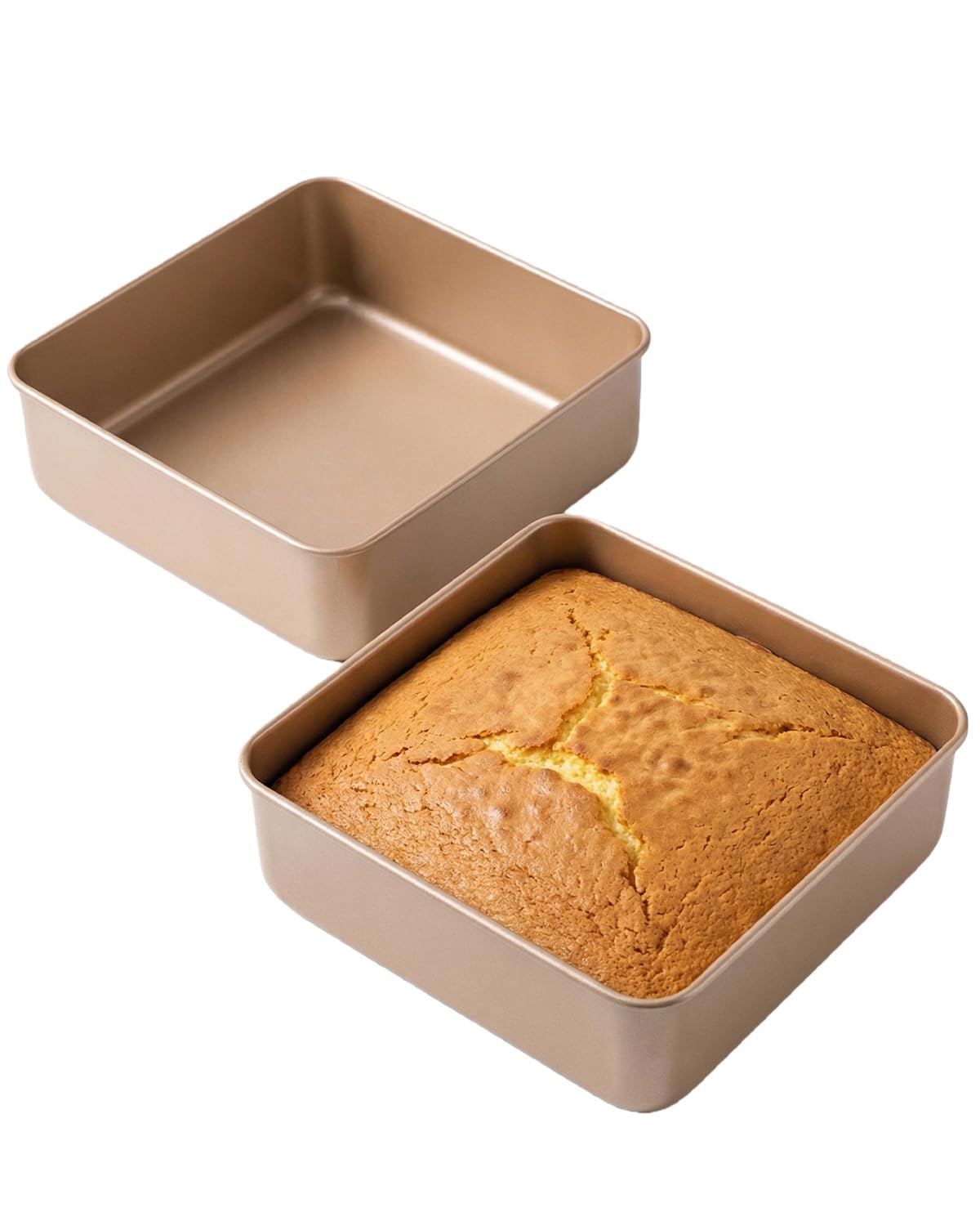 Zitonyang Square Baking Pan, 2 Pack Square Cake Pan Cake Baking Pans Nonstick Square Brownie Pans For Bread, Brownie, Cake, Lasa