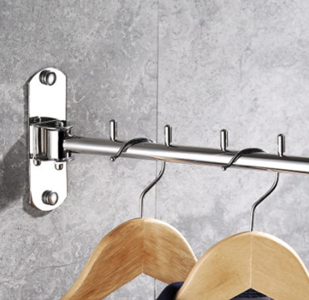 Clothes Hanger Rack Swing Arm, Folding Clothes Hanger Wall Mounted Space Saving Drying Rack, Stainless Steel 304 Laundry Room Va