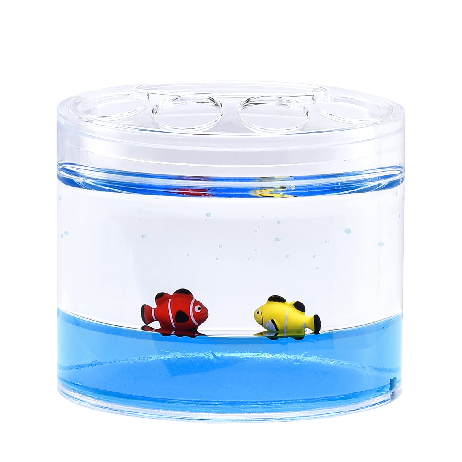 Locco Decor 4 Piece Acrylic Liquid 3D Floating Motion Bathroom Vanity Accessory Set Fish