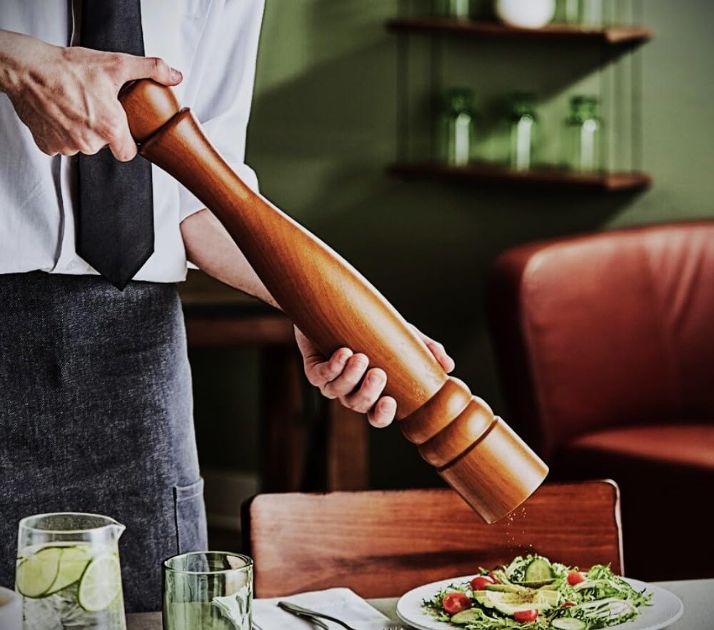 Soro Essentials- 18    Wooden Pepper Grinder- Pepper Mill Or Salt Mill Best Pepper Or Salt Grinder With An Adjustable Rotor And