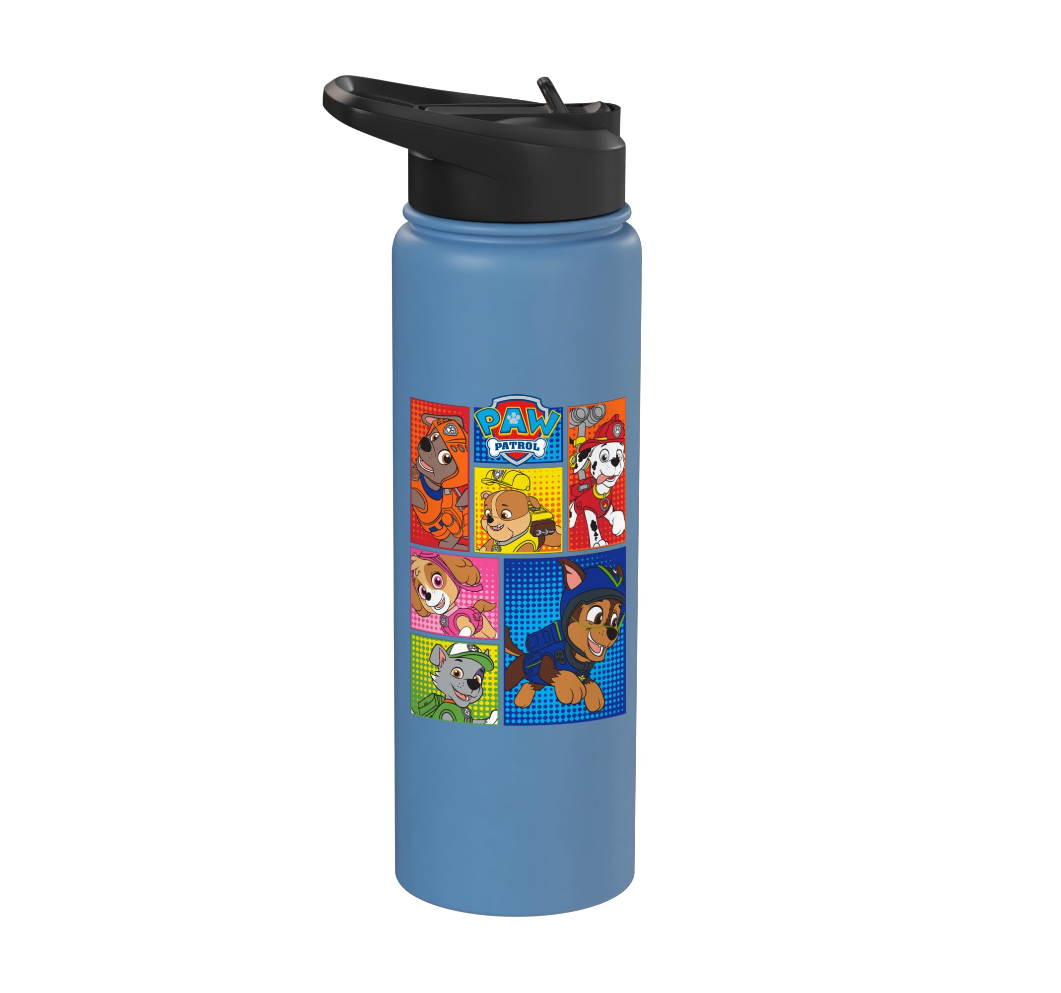 Paw Patrol Group Shot Of Pups In Shapes Stainless Steel Insulated Water Bottle