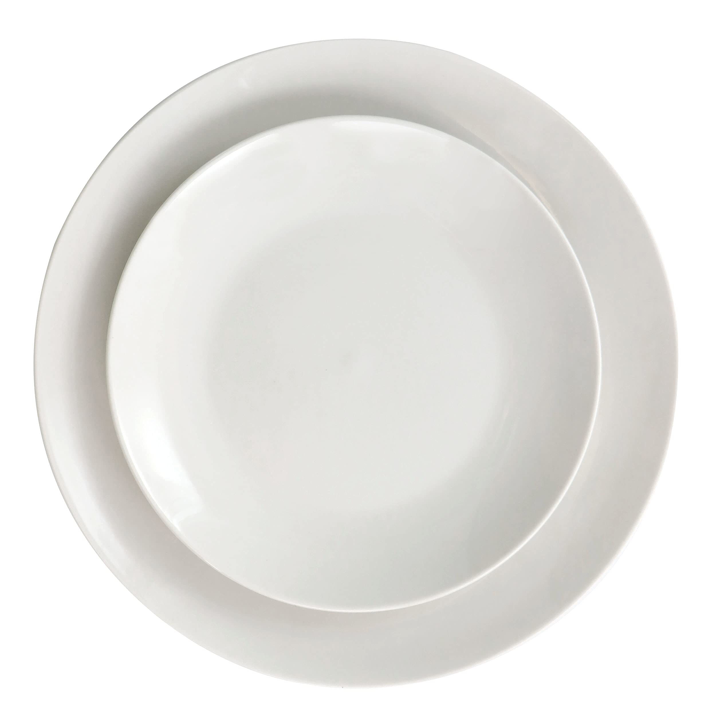 Elama White Porcelain Dish Dinnerware Set, 16 Piece, Camellia