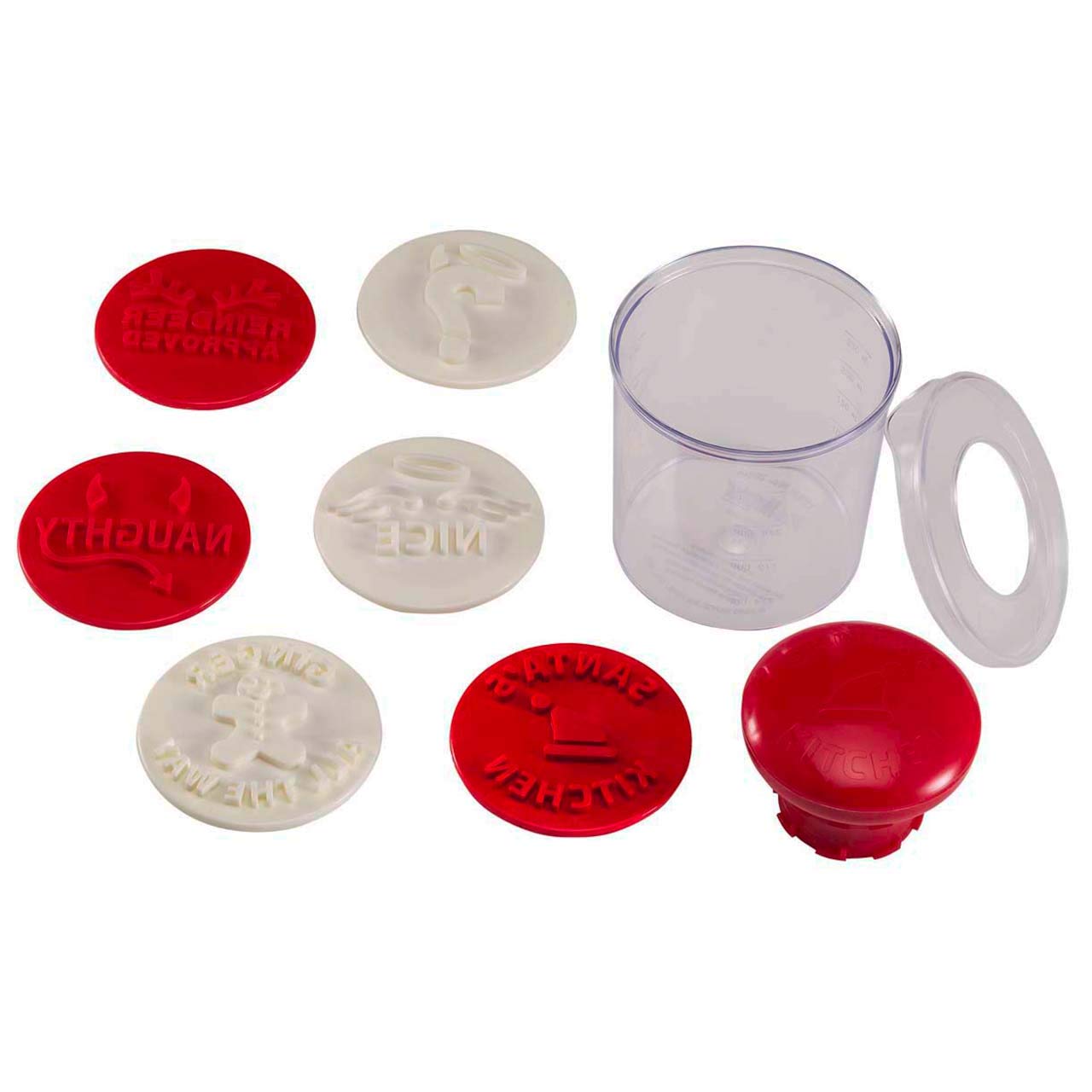 Hutzler Santa'S Kitchen Cookie Stamp Set, One Size, Red