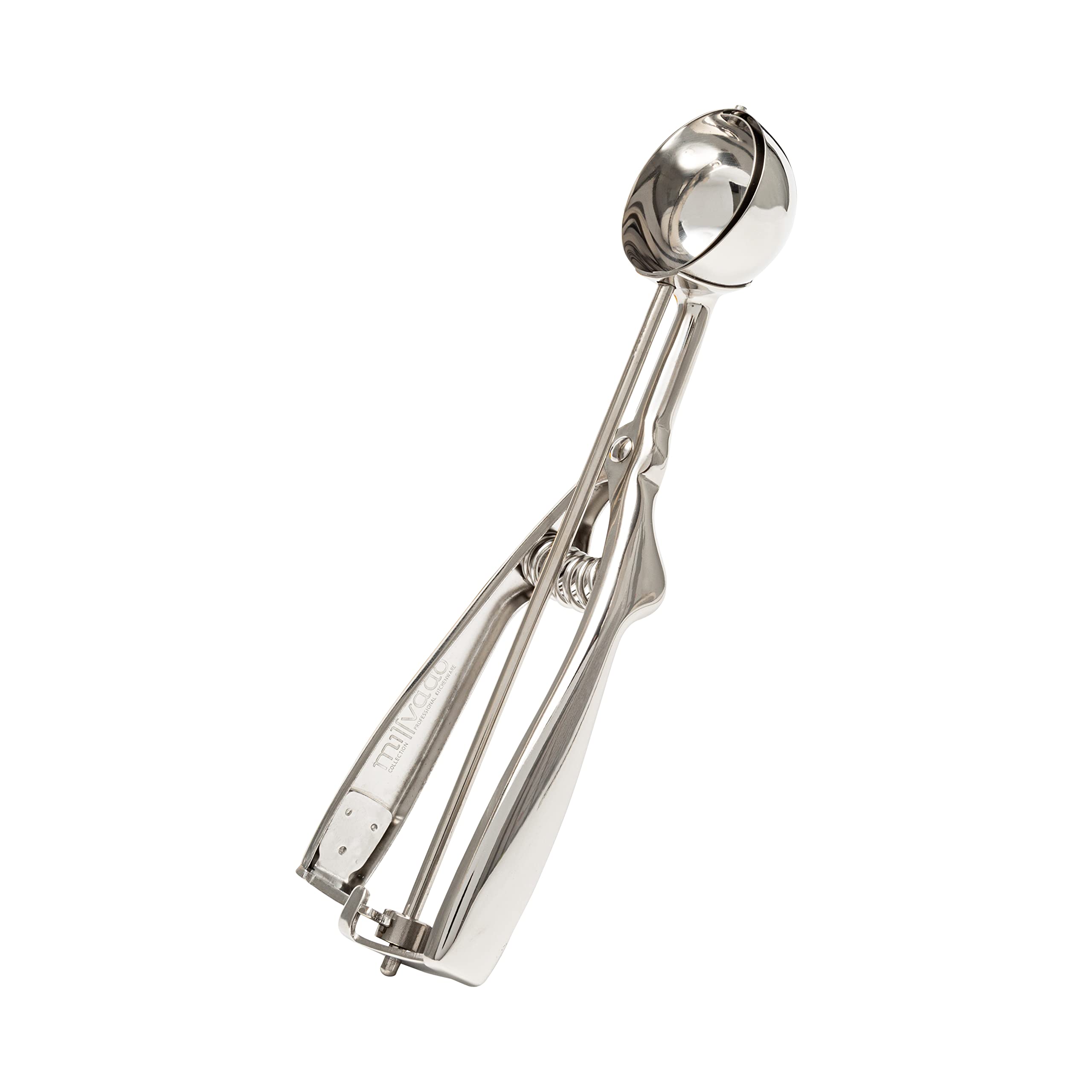 Millvado Stainless Steel Ice Cream And Cookie Scoop | Spring Loaded Lever Design, For Sorbet, Melon, Meatballs, Muffins, And Mor