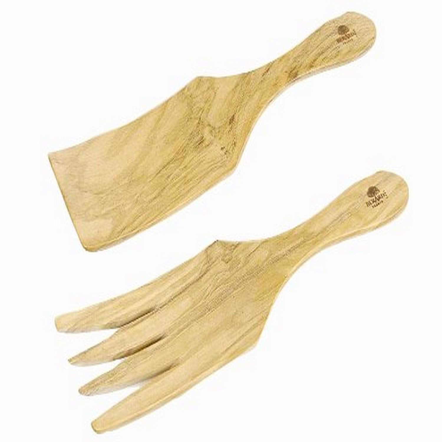 Berard 05472 French Olive-Wood Handcrafted Wide Spaghetti/Salad Server Set