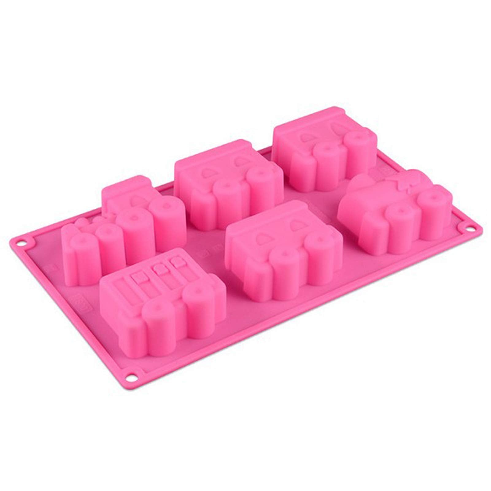 Joyeee Silicone Train Cake Mold, 1 Pcs 6 Cavity Non-Stick Train Cake Pan Baking Mold For Brownies Chocolate, Muffin Cups And Ice