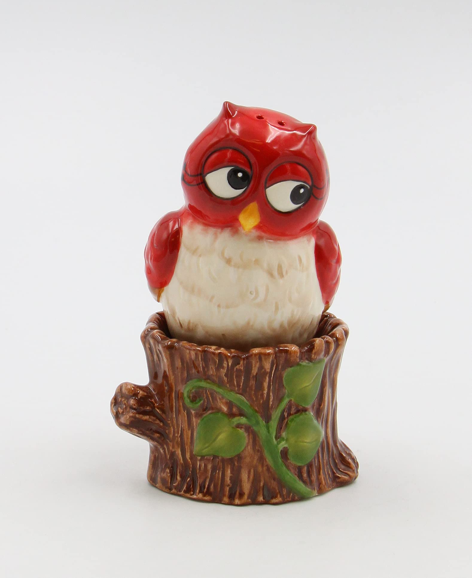 Cosmos Gifts 10908 Owl On Tree Salt And Pepper Set, 3-Inch Red