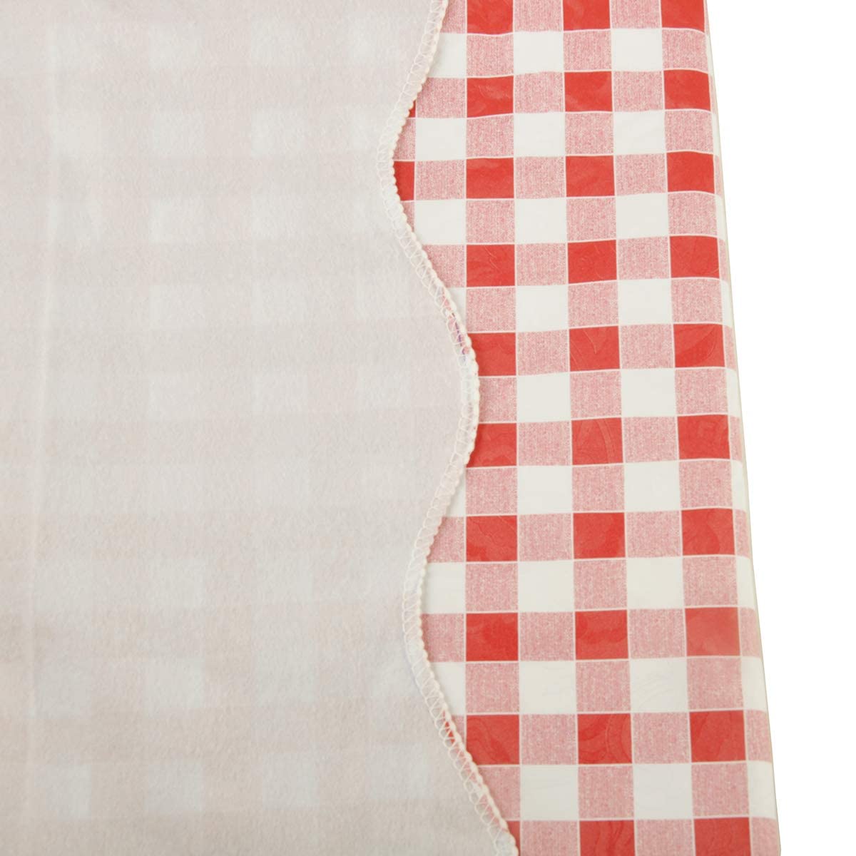 Artisan Flair Af60122-014 Red And White Checkered Vinyl Tablecloth With Flannel Backing For Picnic/Party, Indoor Or Outdoor Dini