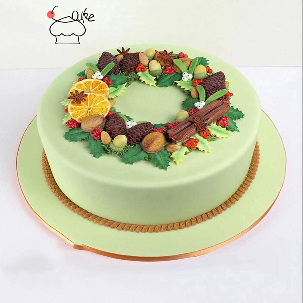 Cestony Christmas Holly Leaf & Pinecone Silicone Molds For Diy Cake Fondant Biscuit Cookies Sugar Pudding Chocolate Hard Candies