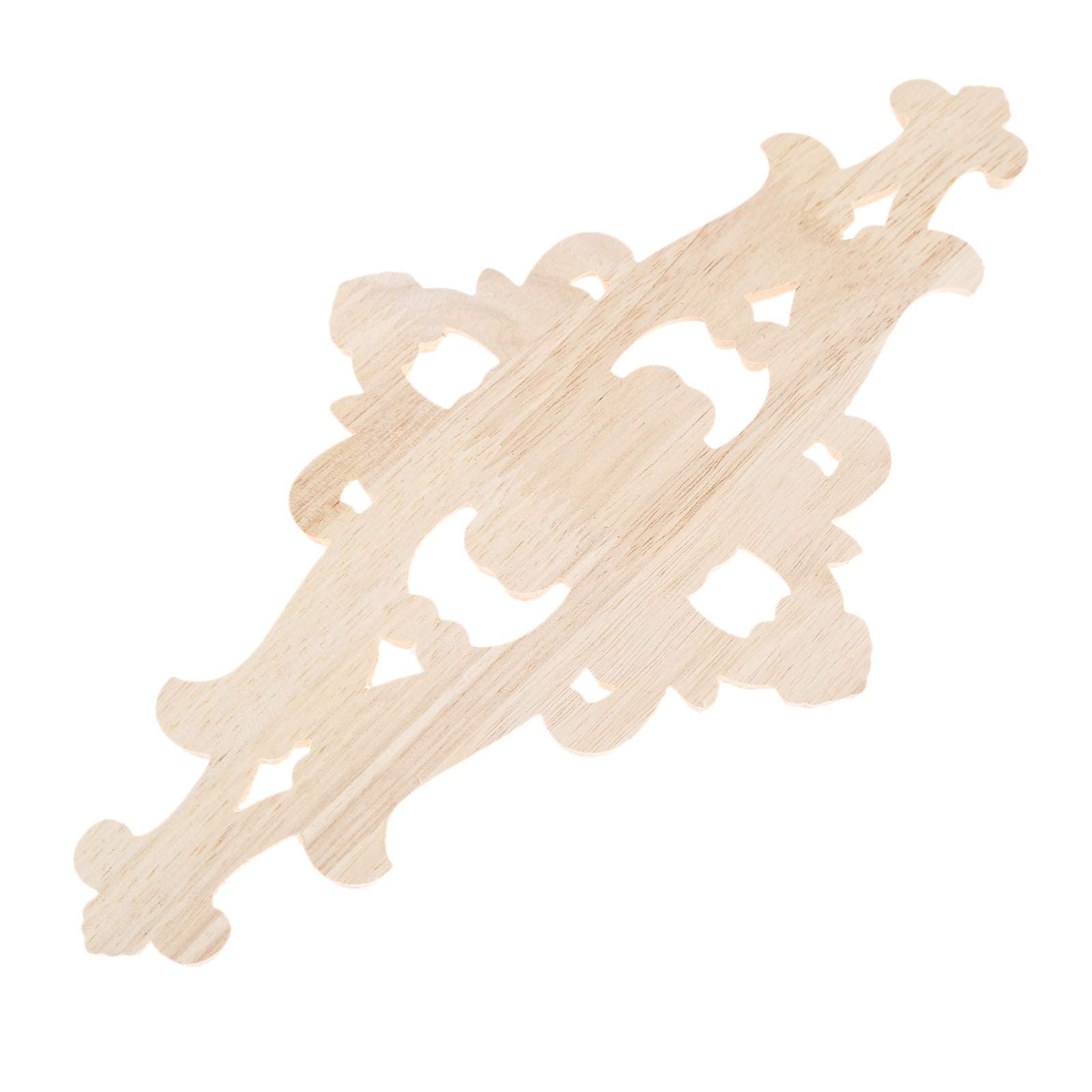 MUXSAM 1-Pack Wood-Carved Furniture Applique Onlay 27x14cm/10.63''x5.51''  Center Flower Decal for Cupboard Dresser Cabinet Chest Bed Door Wall Wardrobe Ceiling