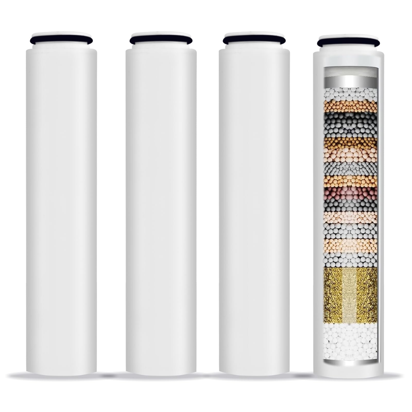 4 Pack Replacement Filters Compatible With Cobbe Handheld Shower Head,Water Filter For Water Softening,Removes Chlorine(White)