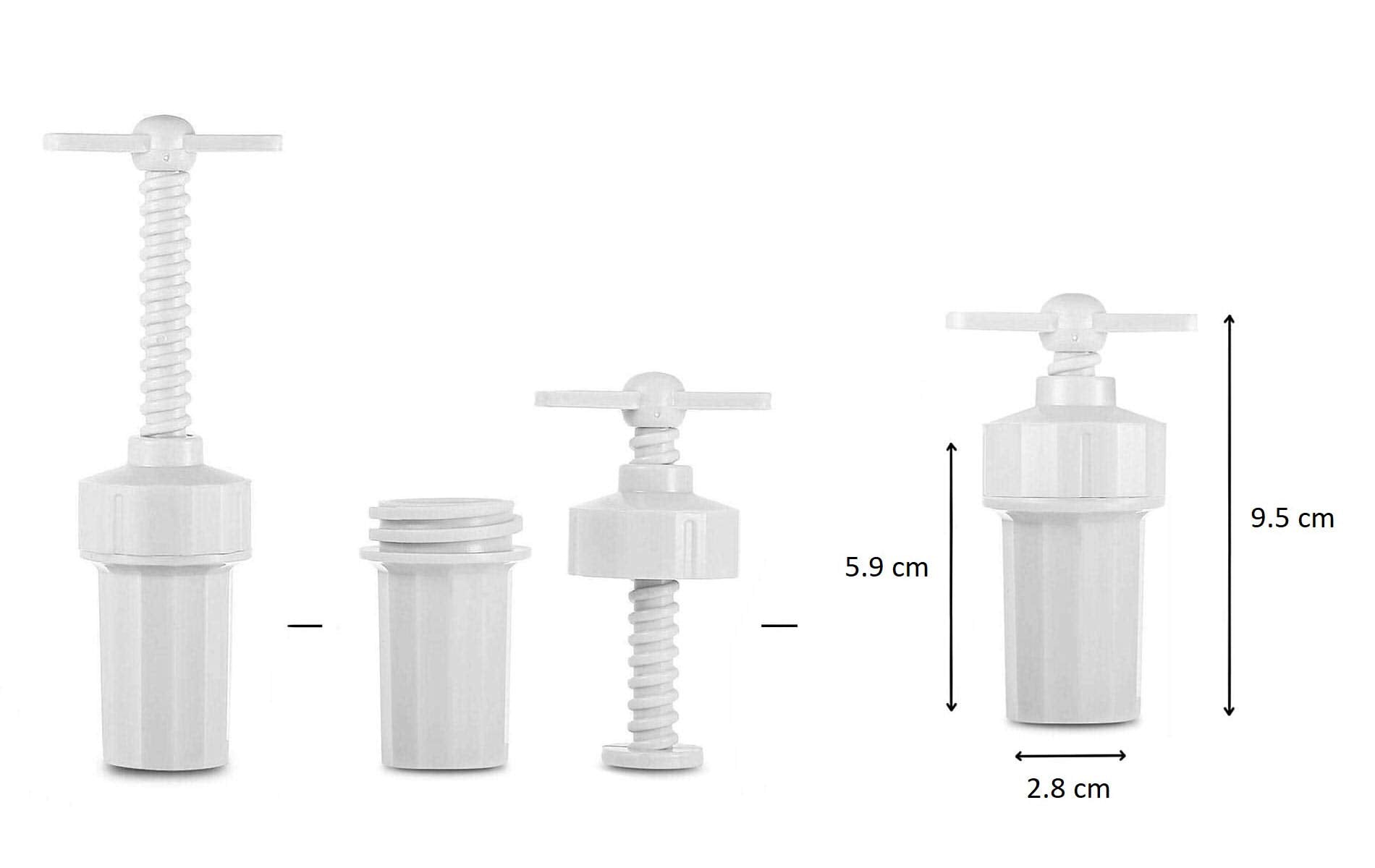 Tredoni 1.2X2.5'' Garlic Press Screw Masher - Plastic Garlic Crusher Squeezer Mincer, White