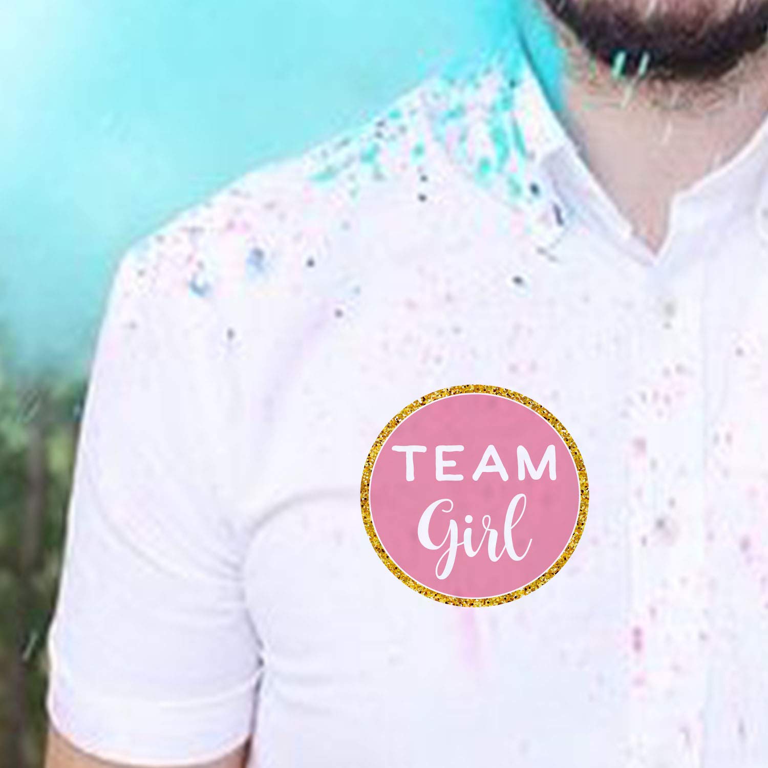 Mr.Mug Gold Gender Reveal Stickers- 80 Pack Team boy and Team Girl Baby Shower Sticker Labels  Perfect Gender Reveal Party Supplies  2 Inch.