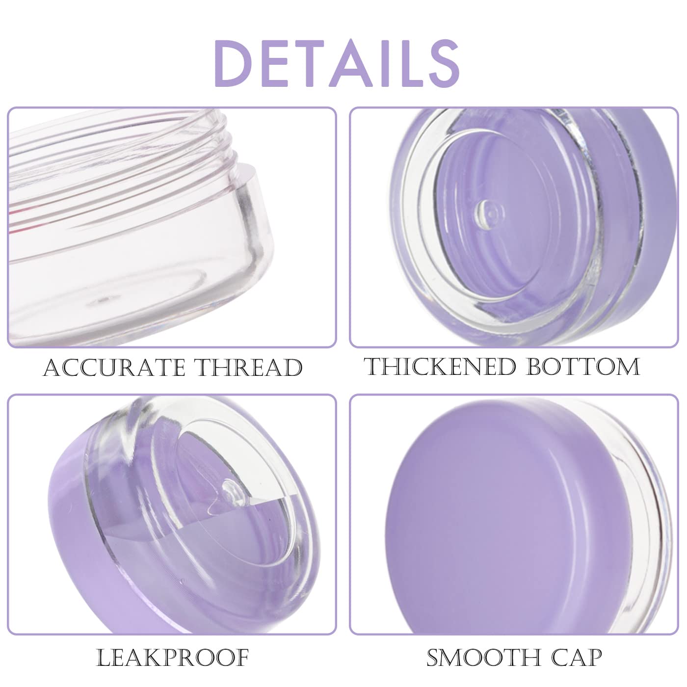 3 Gram Containers With Lids, Tiny Sample Containers, Cosmetic Sample Jars, Bpa Free Lip Balm Containers For Makeup, Lotion, Eye