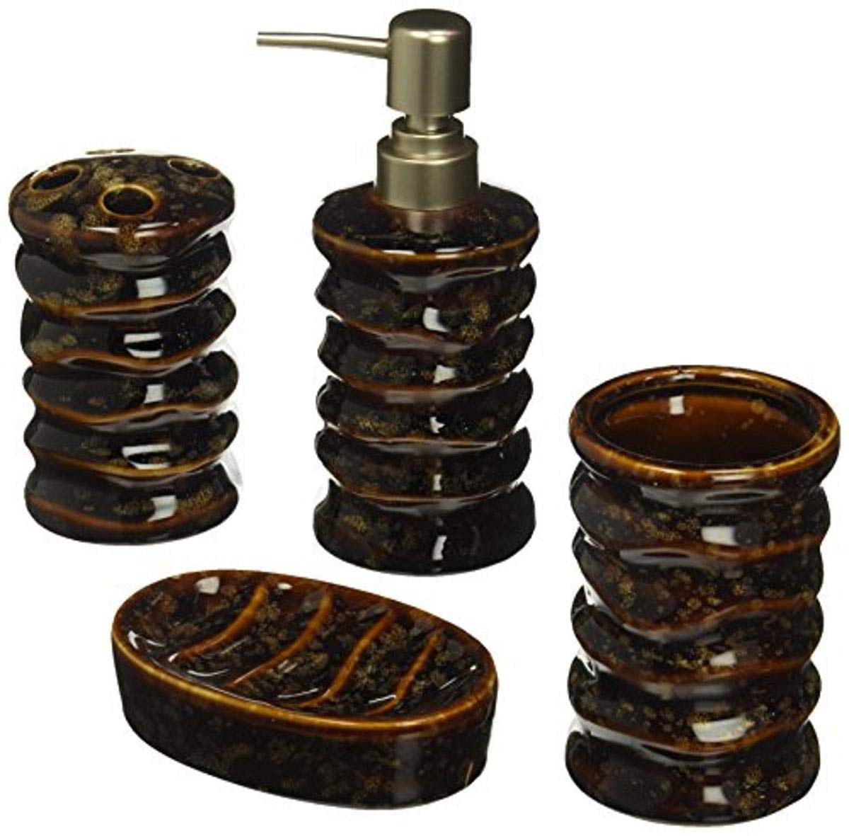 Zings & Thingz 57072867 Stone-Like Bath Accessories, No Size, Brown