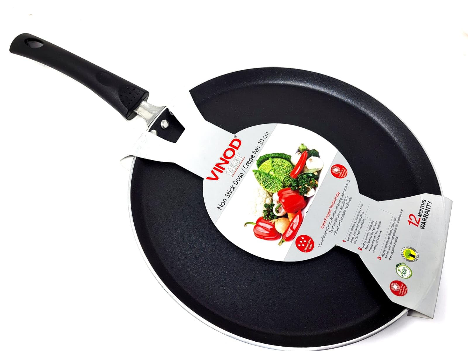 Vinod 30Cm Non-Stick Dosa Tawa/Griddle For Roti, Chapati, 12'', (Crepe Pan)