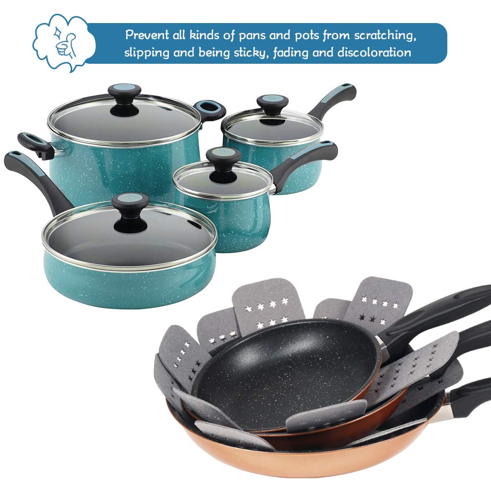 BYKITCHEN Pan Protectors Set of 12, Gray Premium Felt Pads for Stacking and Protecting Cookware, 3 Sizes Included