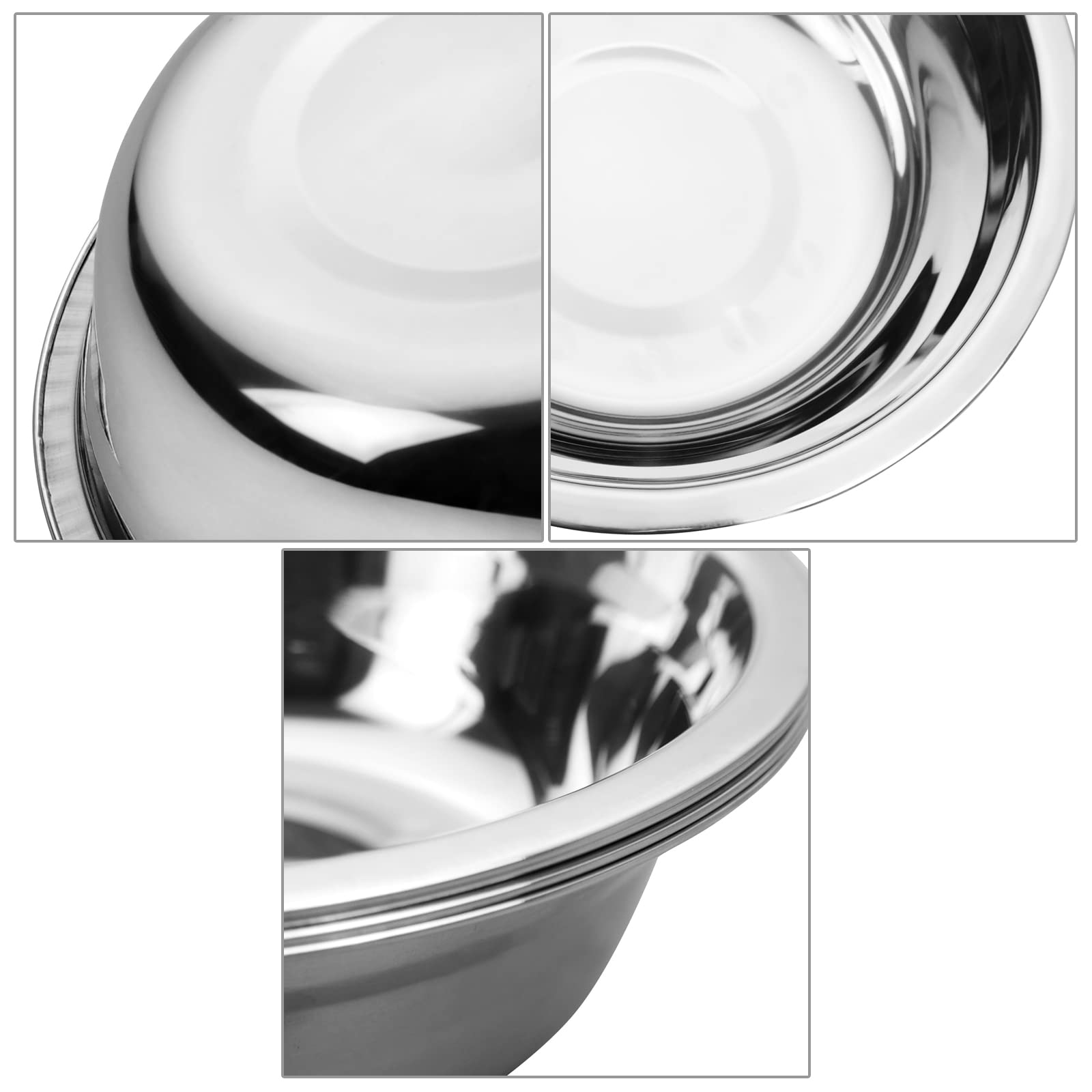 Buyitt Salad Mixing Bowls, Stainless Steel Serving Bowl, Set Of 6