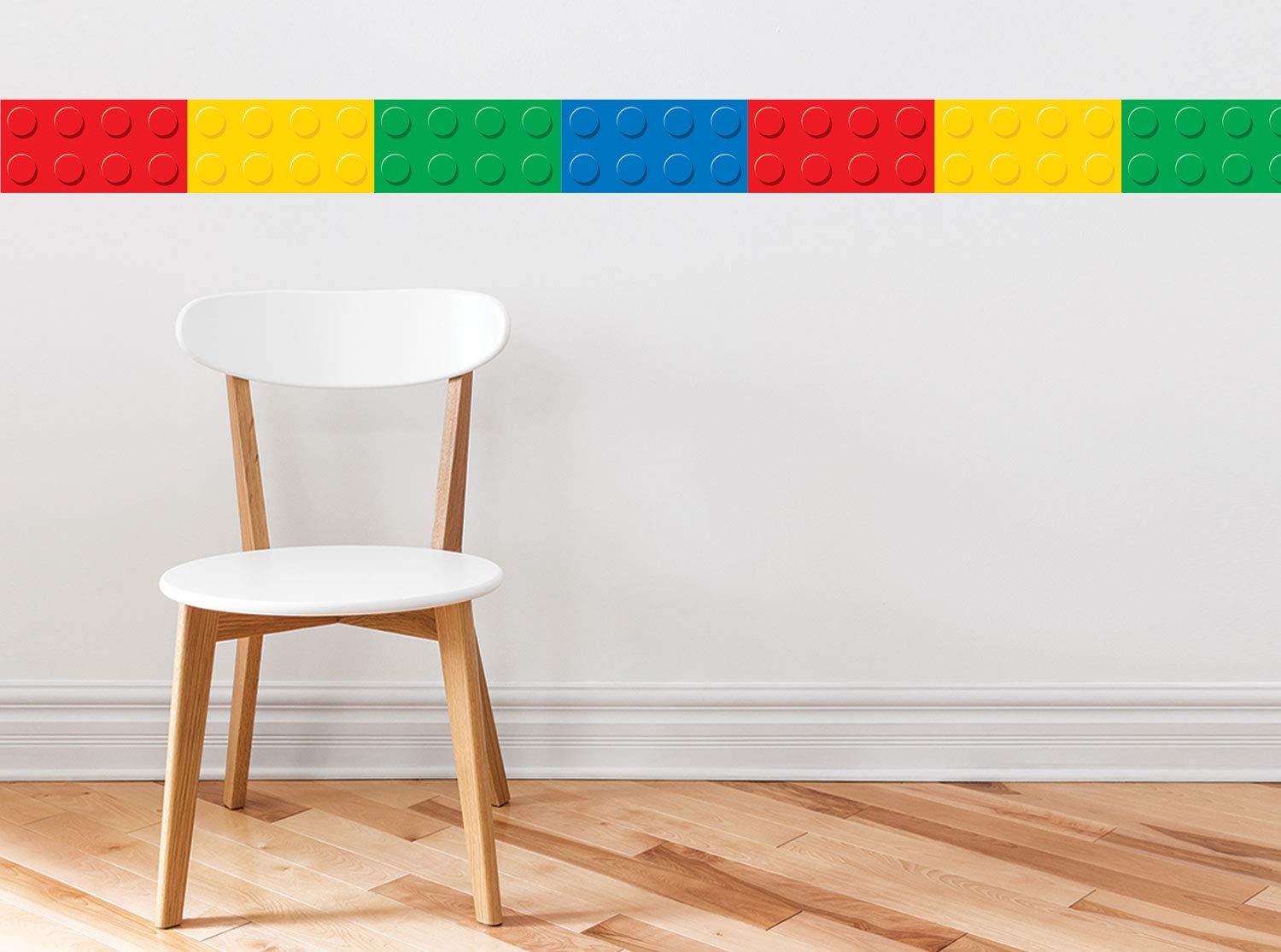 Sunny Decals Large Brick Wall Border Fabric Wall Decal - 2 Piece Set - Each 25 Inches X 6.25 Inches. Removable, Reusable And Rep