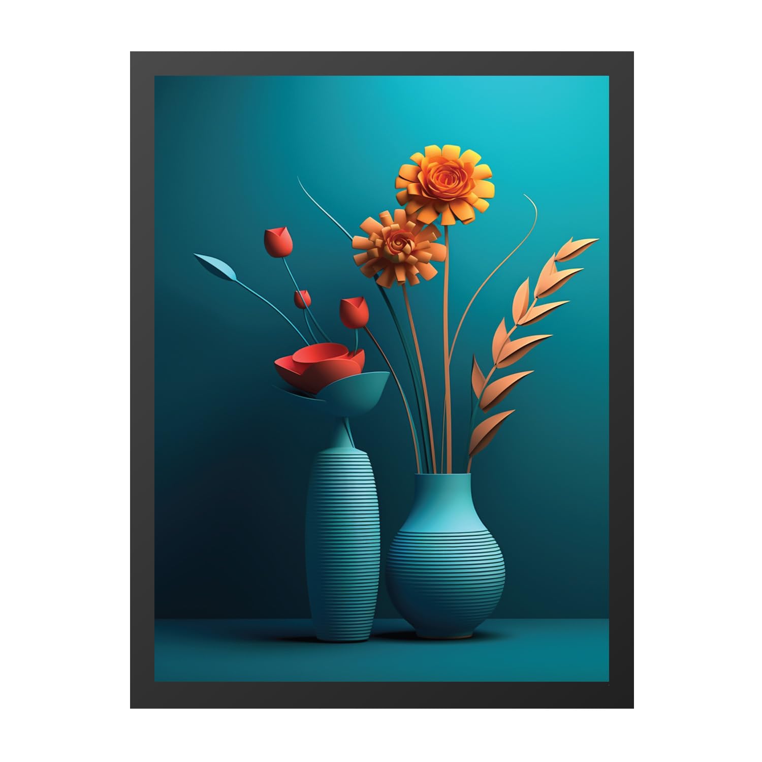 Uncover Mystery Flower Modern Art Digital Hd Print, Framed Poster Wall Art For Home, Office, Living Room Wall Decoration, (Size 