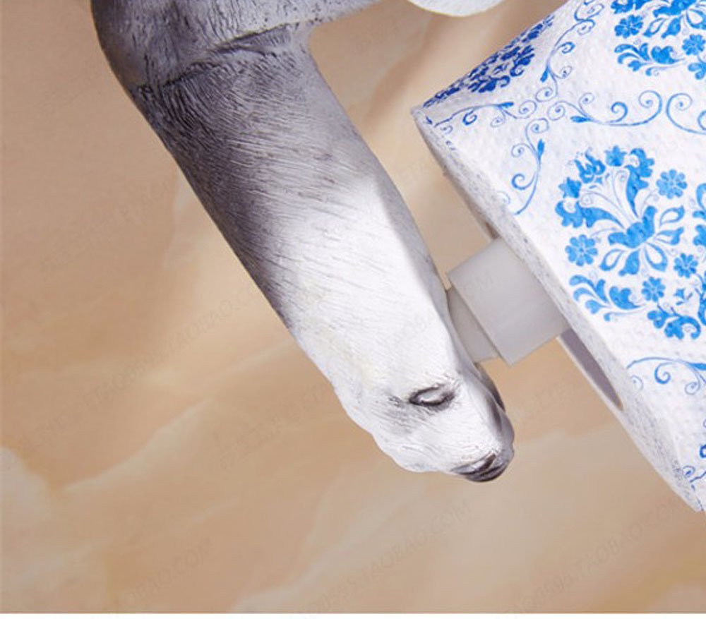 3D Bulldog End Wall Mounted Single Toilet Paper Roll Holder Dispenser