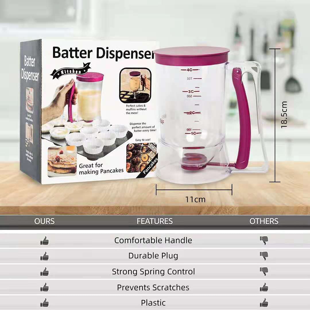 Yieobel Cupcake Batter Separator For Baking - Measuring Tool With Cream Separator Cups, Best Gift For Friends (Purple)