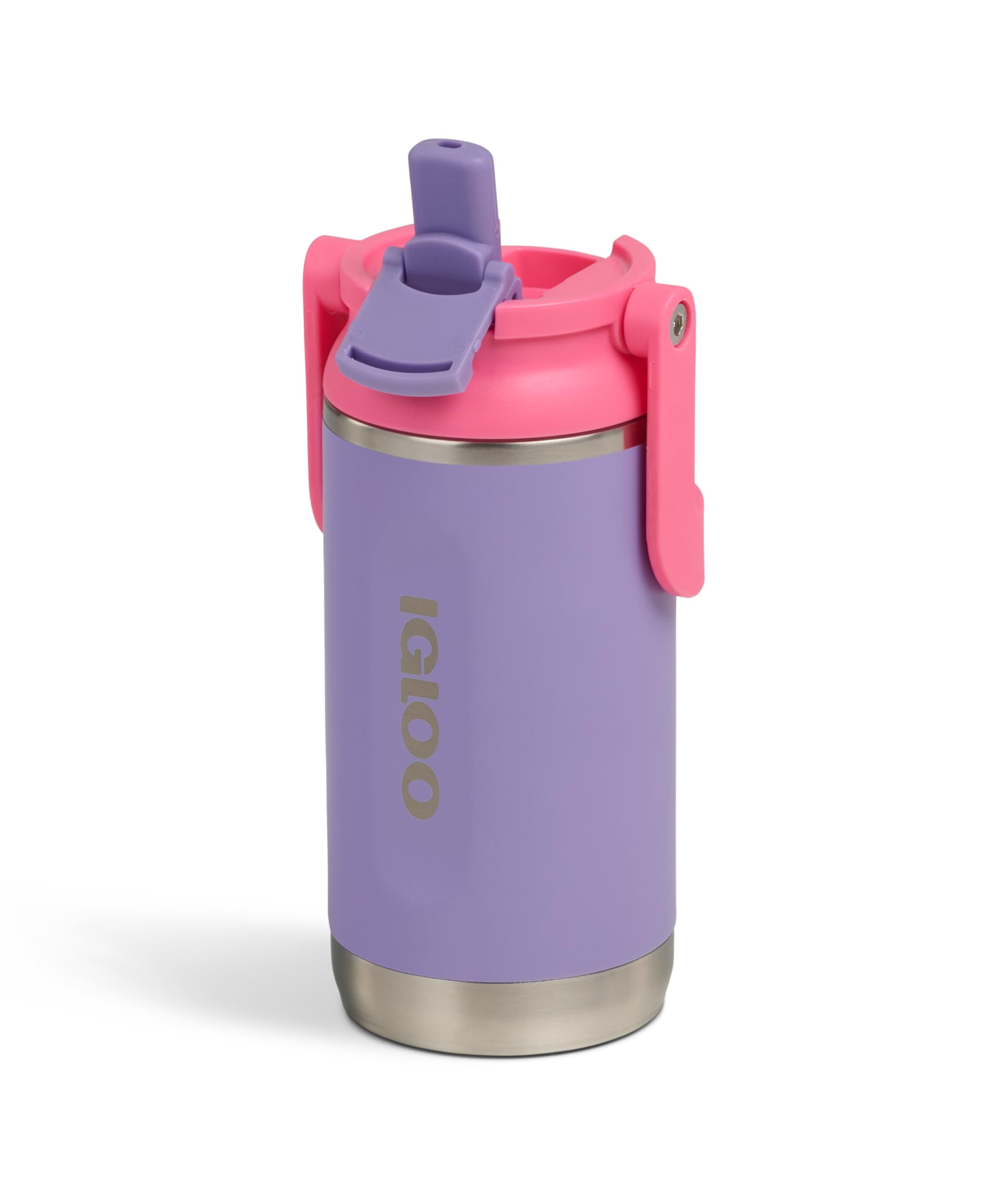 Igloo 12 Oz Kids Sport Sipper Water Bottle | Stainless Steel Insulated Tumbler | Dusted Grape