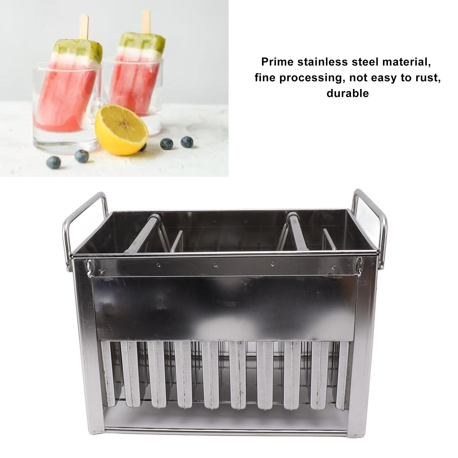 40Pcs Stainless Steel Popsicle Molds, Commercial Popsicle Ice Lolly Popsicle 40 Stick Holes Ice Cream Maker Stick Holder Diy Ice