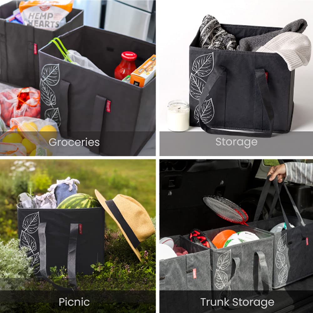 Planet E Reusable Grocery Bags - Heavy Duty Shopping Bags With Handles, Kitchen Reusable Grocery Totes, Durable Grocery Bag Carr