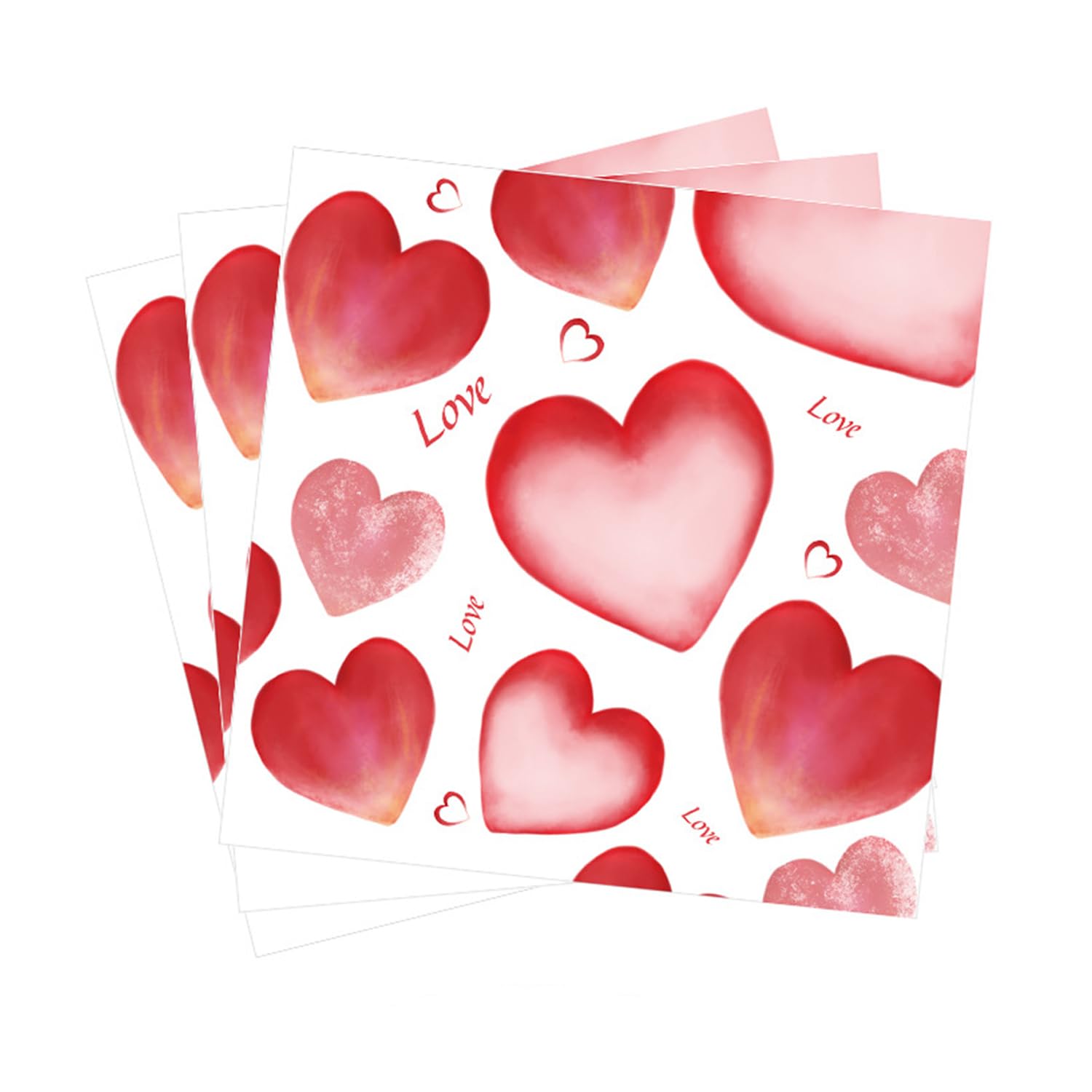 Dulousia Valentines Day Napkins - 6.5X6.5In Romantic Red Heart Pattern With Love Letters Paper Luncheon Napkins For Engagement W