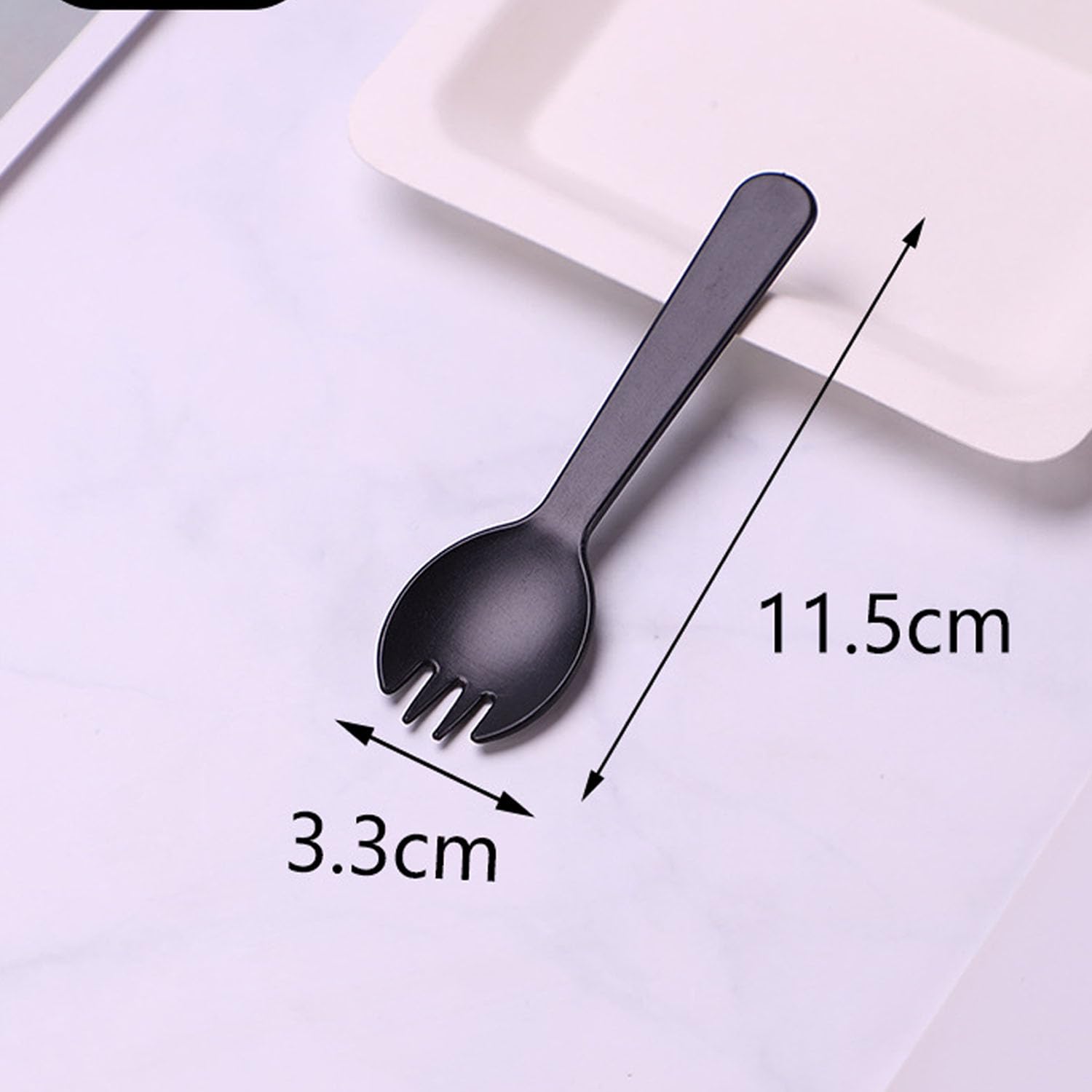 100 Pcs Disposable Plastic Forks Individually Wrapped 2 In 1 Spork Spoons Cake Dessert Ice Cream Salad Fruit Serving Tasting Sco