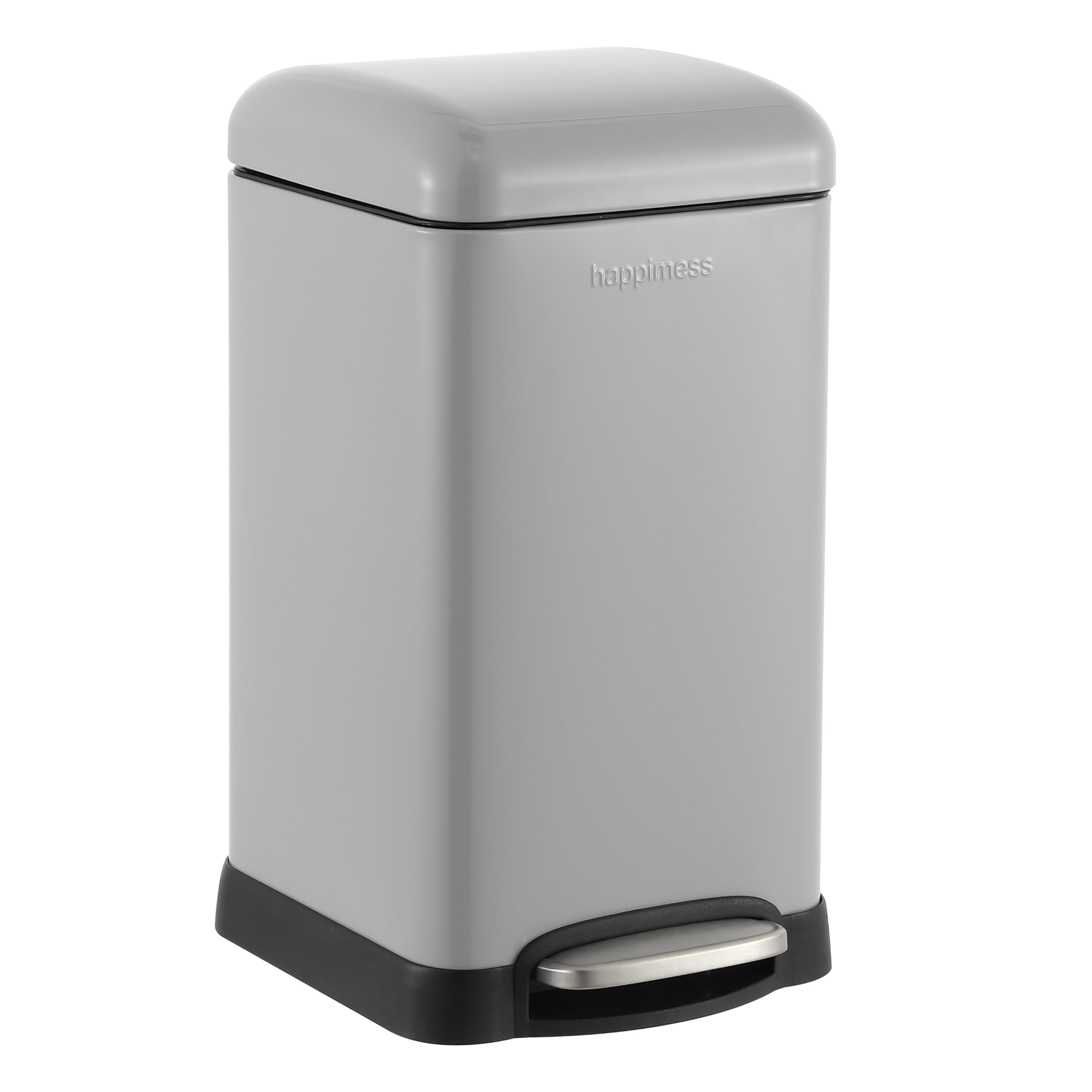 happimess HPM1012E Betty Retro Mini 3.2-Gallon Step-Open Trash Can, Fingerprint Resistant, Modern, Minimalistic for Home, Kitche