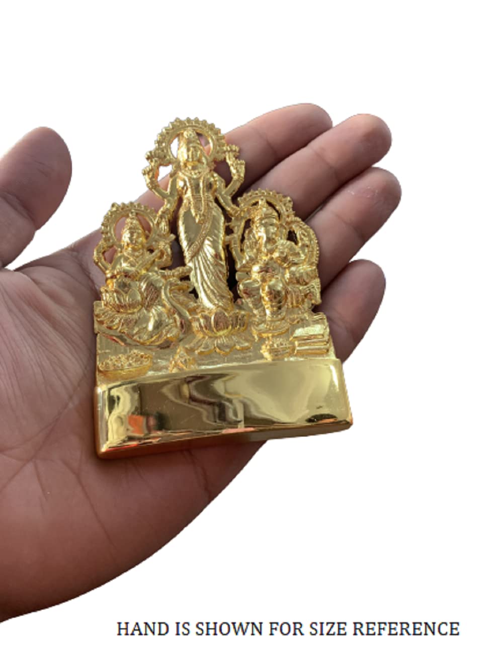 Buy N Relax Laxmi Ganesh Saraswati Ji Idol/Murti 11Cm (Brass,Gold)