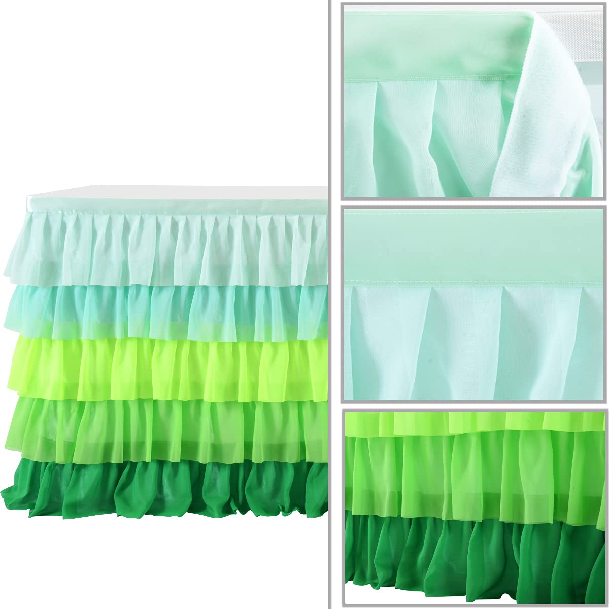 Hawaiian Table Skirt Grass Green Tutu Table Skirt For Jungle Party St. Patrick 'S Day Luau Hawaiian Tropical Party Island Animal