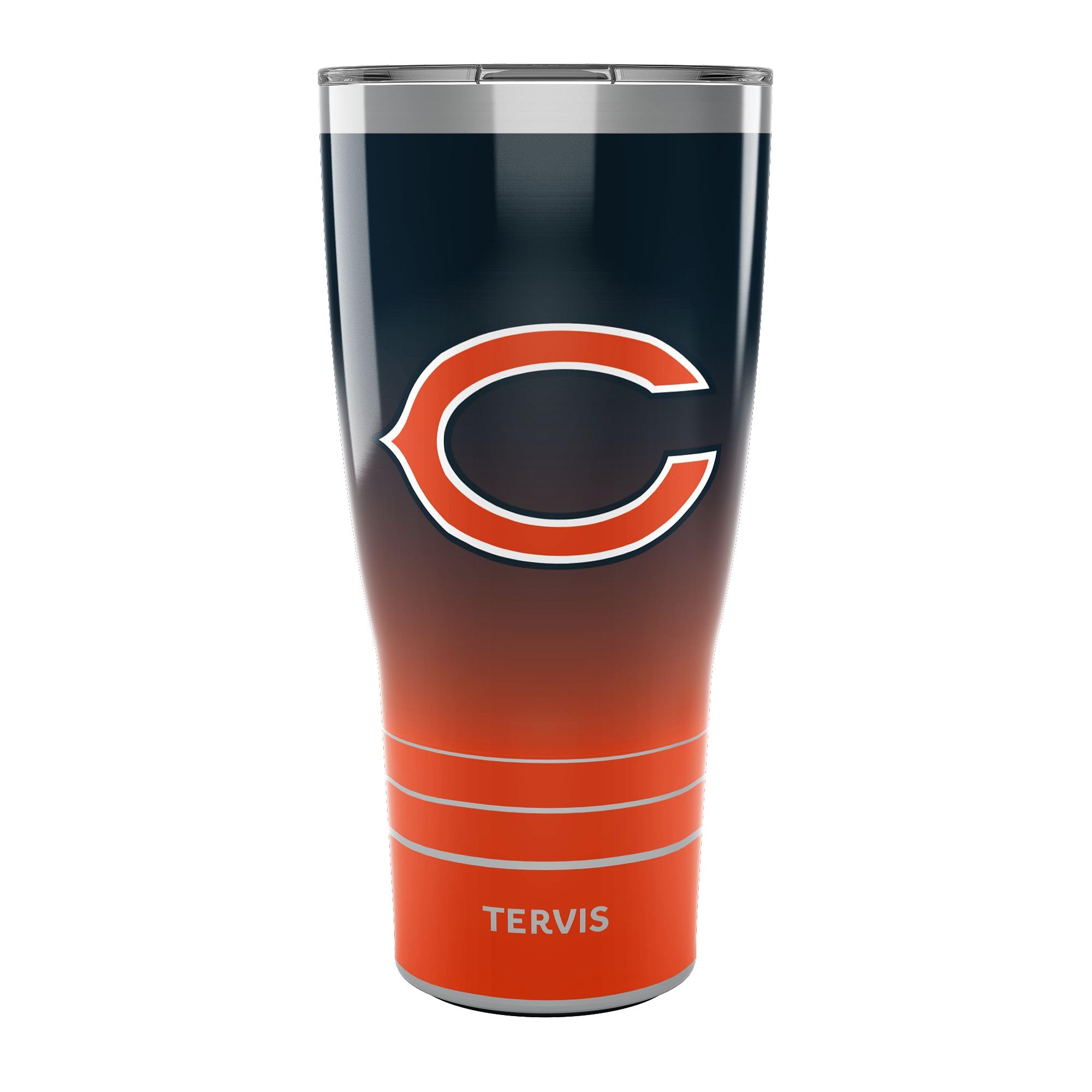 Tervis Traveler NFL Chicago Bears  Ombre Triple Walled Insulated Tumbler Travel Cup Keeps Drinks Cold & Hot, 30oz, Stainless St