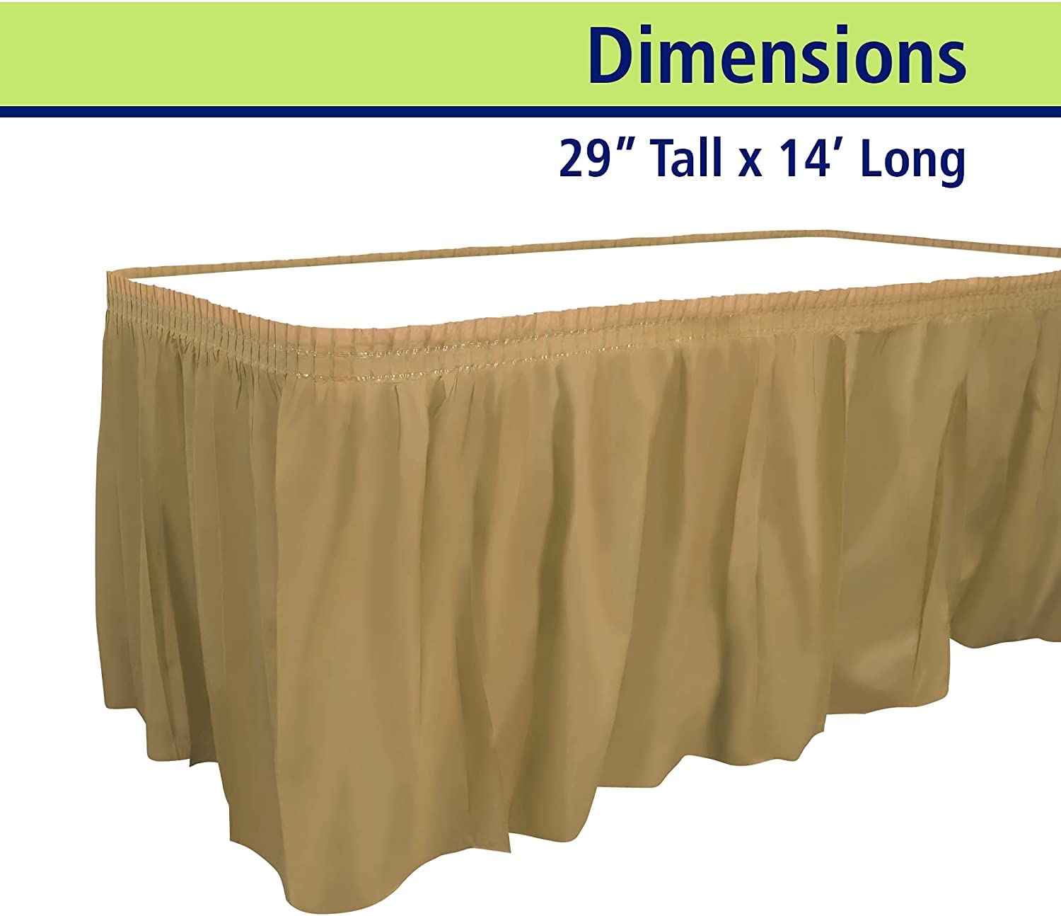 Party Dimensions Plastic Table Skirt, 29-Inches By 14-Feet - Gold - 1 Pack