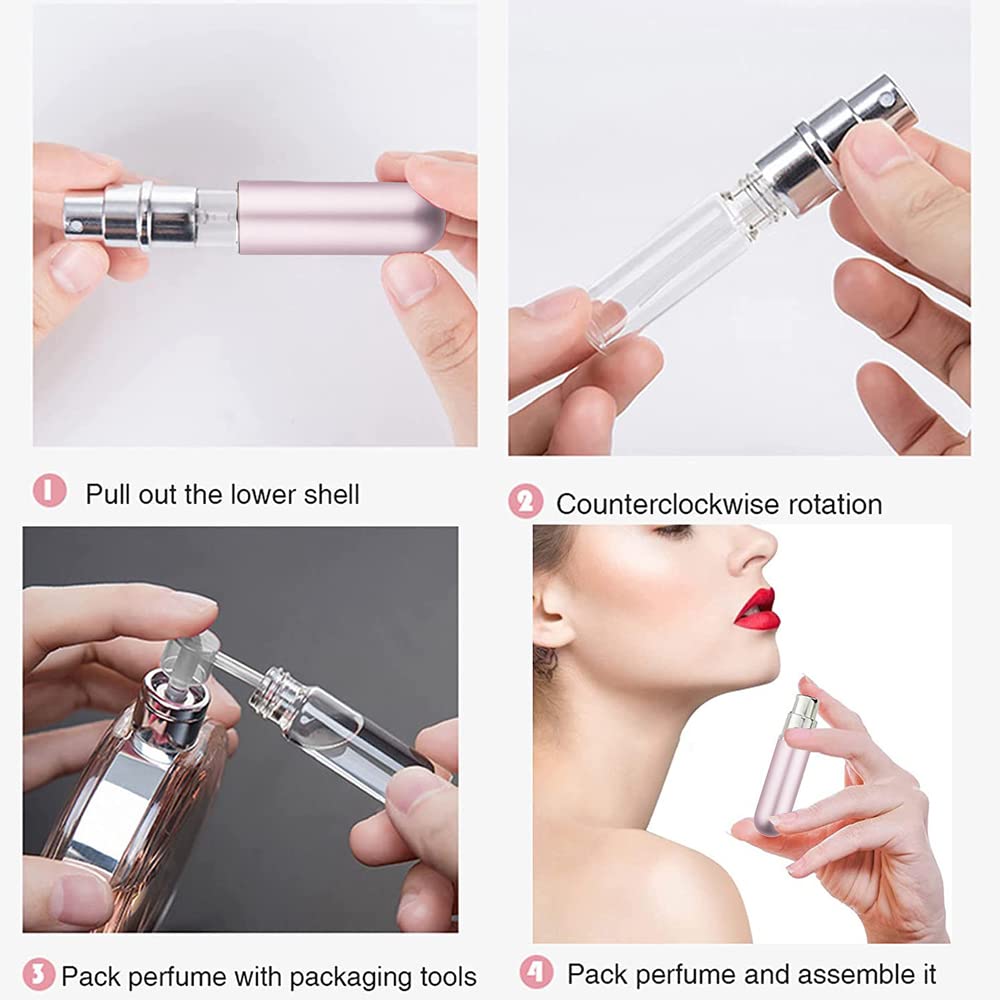 Shxxyljh Spray Bottle Pink Black Yellow Bottle Travel Refillable, Portable Mini Refillable Atomizer 5Ml, Little Perfume Spray Bo