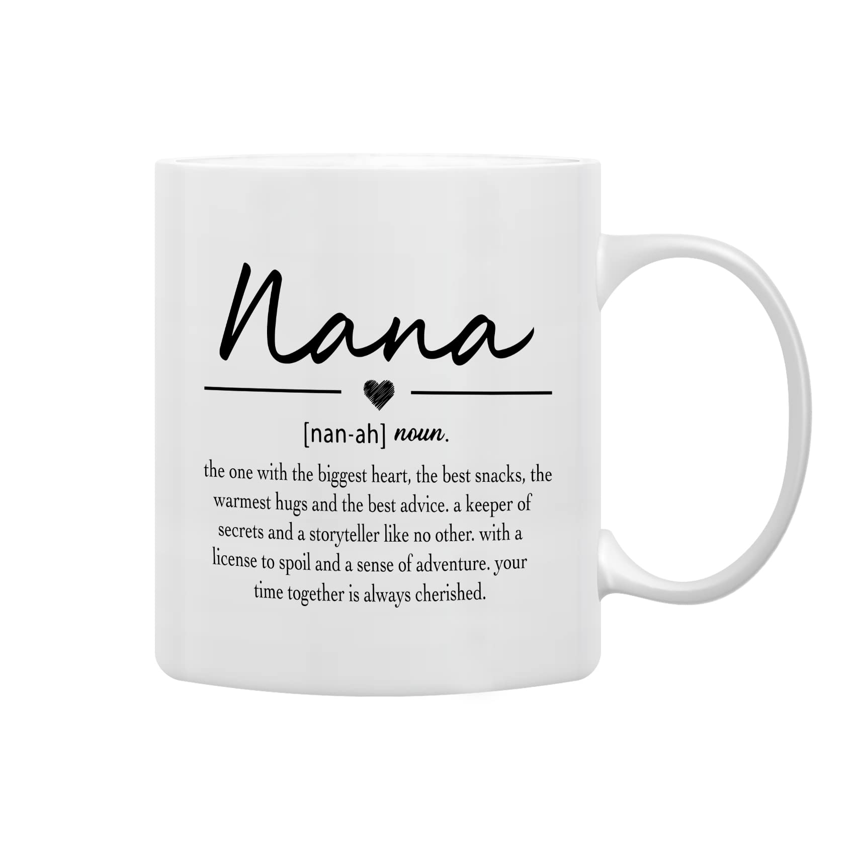 QASHWEY Nana Definition Coffee Mugs, Grandma Mothers Birthday Gifts for Granddaughter, Grandson  Double Side Printed Ceramic M